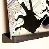 KAIU Vinyl Record Wall Mount, Solid Oak Floating Record Shelf for Albums, Slim & Elegant Wall Shelf, Easy Installation and Swap Out Records for Your Home – Black