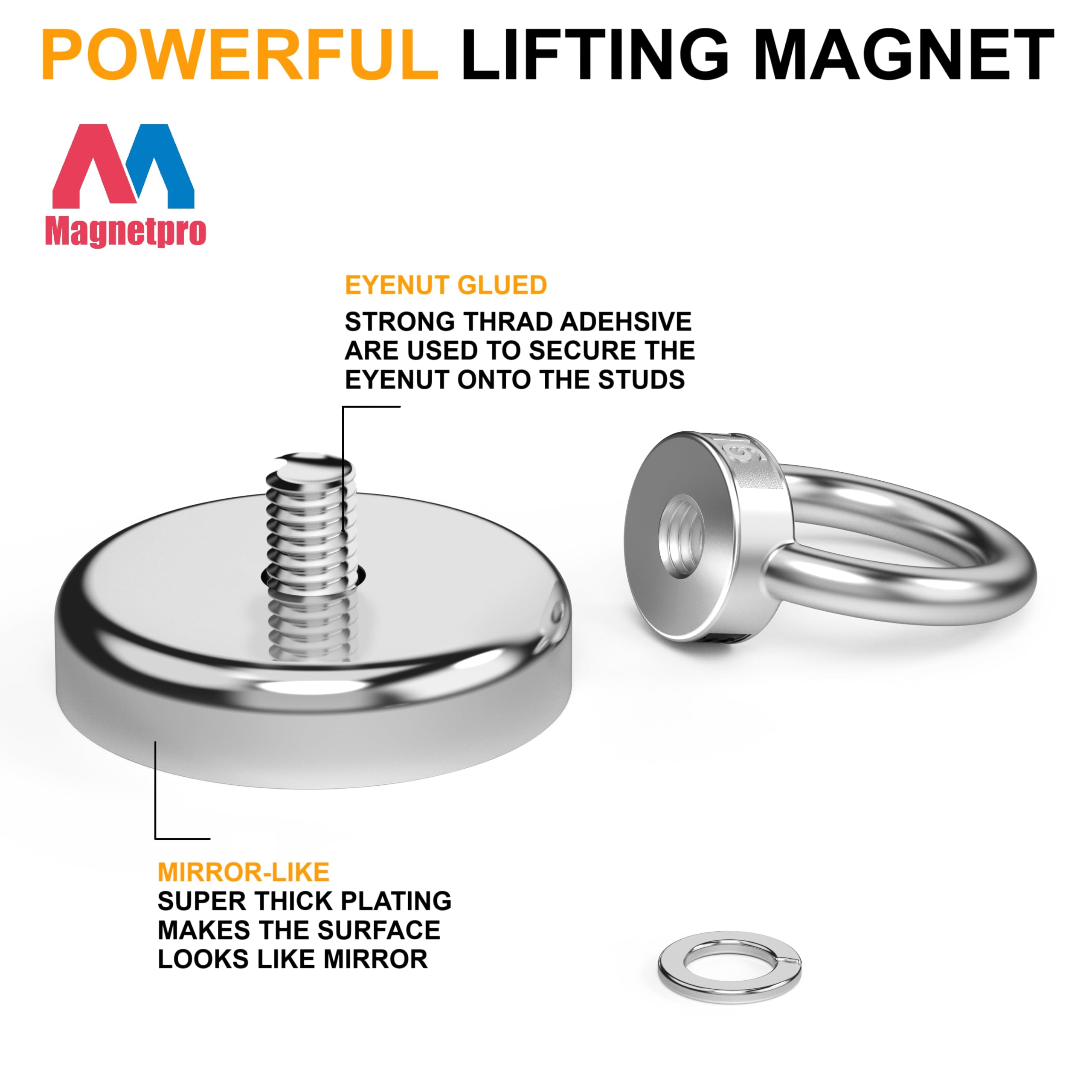 Ganci Magnetici Super Forti Da 55 Kg – 6 Pezzi Con Occhiello, Per Cucina, Garage E Lavoro – Al Neodimio