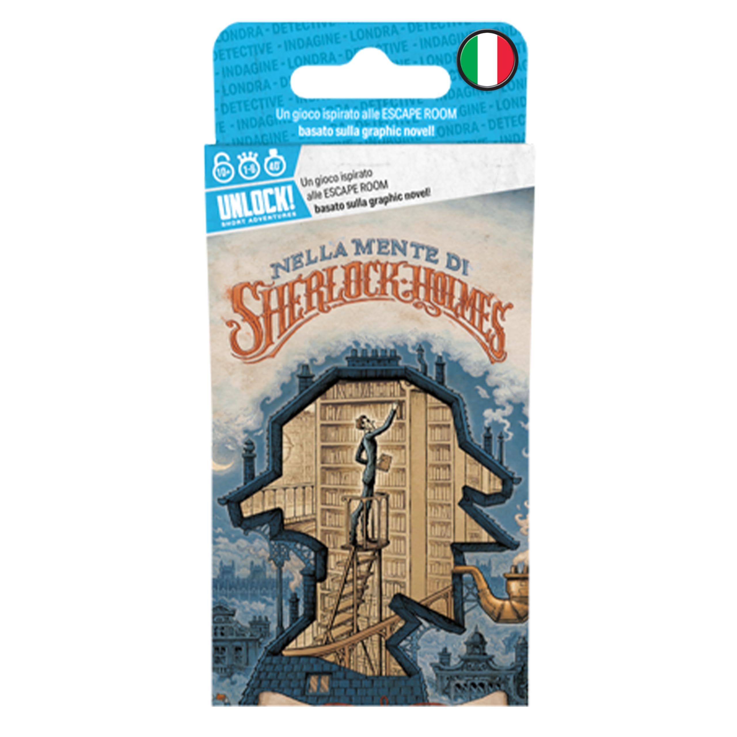 Asmodee Unlock! Short Adventures - Nella Mente di Sherlock Holmes, Gioco da Tavolo di Enigmi, 10+ Anni, 1-6 Giocatori, Edizione in Italiano