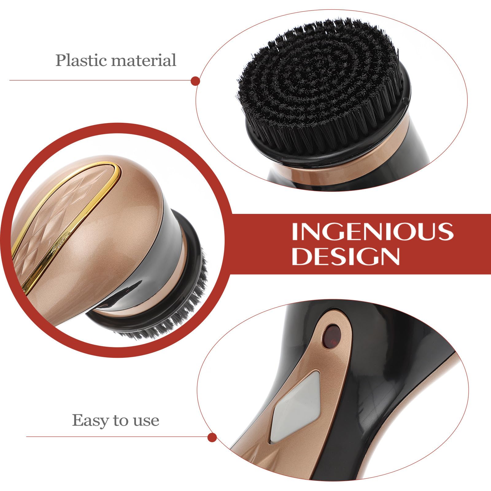 Tofficu Spazzola Elettrica per Lucidare Scarpe in Pelle Oro Portatile 7 Testine di Ricambio Kit Pulizia Scarpe che Mantiene le Mani Pulite e Lucida Efficacemente