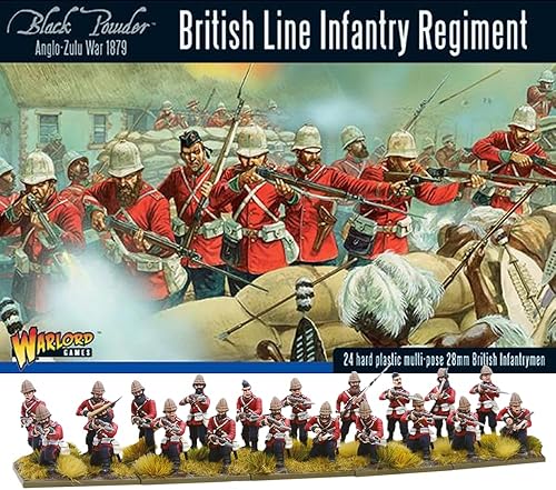 Polvo negro Guerra anglo-zulú Línea británica Regimiento de Infantería Militar Mesa Superior Wargaming Modelo de Plástico Kit 302014601