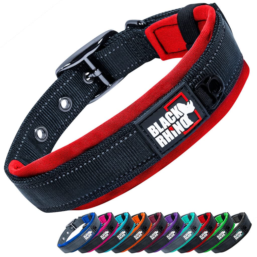 Black Rhino il collare comfort (xlarge, rosso/nero)