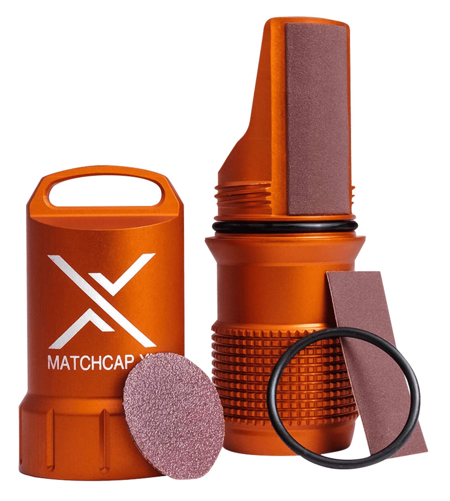 ExotacMATCHCAP XL Waterproof Camping Match Kit Holder with Integrated Striker in Trapped Blister