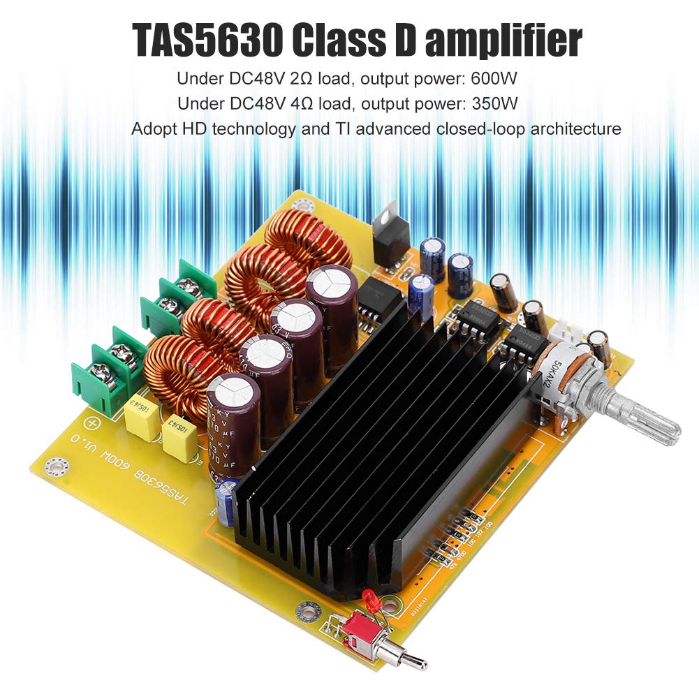 Cocoarm Płyta Wzmacniacza Mocy Moduł Wzmacniacza Klasy D TAS5630 600 W Regulowane Wzmocnienie Wyjściowe 20 Hz do 20 KHz dla Kina Domowego z Subwooferem i Profesjonalnego Sprzętu Audio