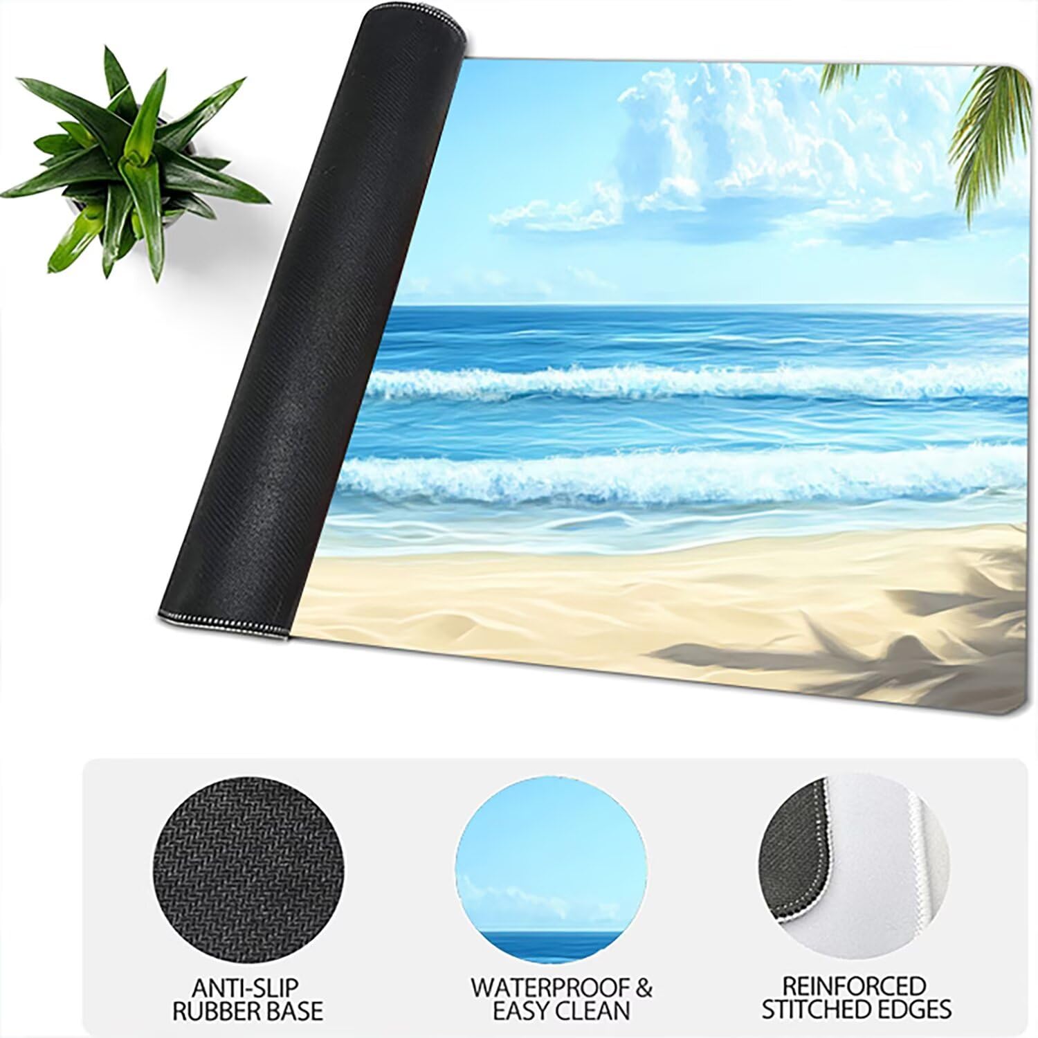 Podkładka pod mysz Lejnlnng XXL - 120x60cm - Ocean Grand Gamer Mouse Pad, fabryka XL antypoślizgowa gumowa mata na biurko, wodoodporna podkładka pod mysz o wysokiej precyzji i szybkości baza JL-7318