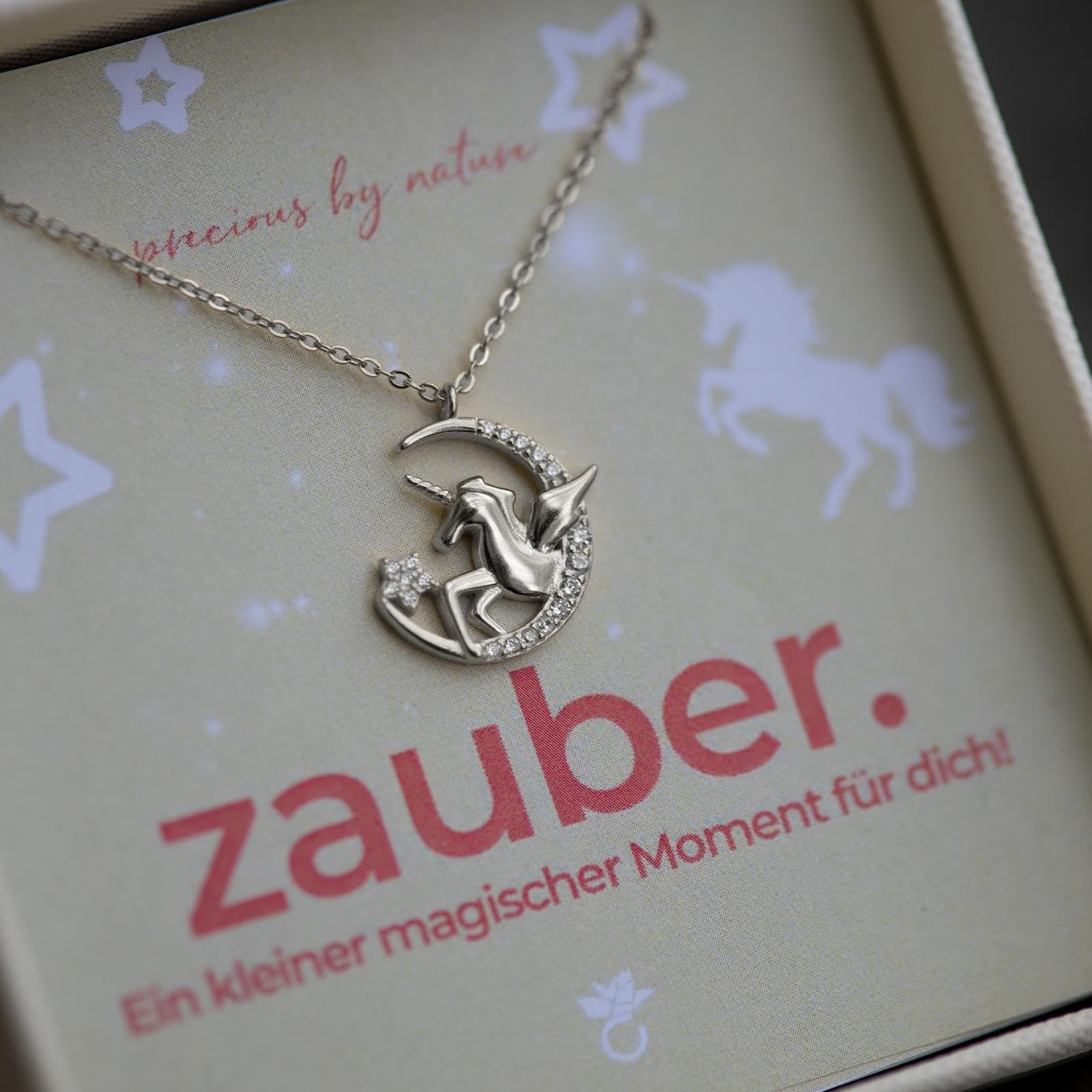 Einhorn Kette Mädchen Silber 925 / Gold vergoldet - Kinder Schmuck Geschenk zum Geburtstag Einschulung Weihnachten - Geschenke für Tochter Enkelin Nichte 4 5 6 7 8 9 Jahre - Halskette Einhorn-Anhänger