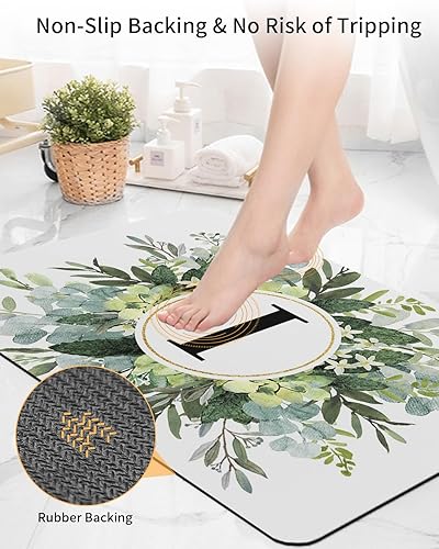 Miniatura 4 de Alfombra de baño negra I para bañera, antideslizante, de secado rápido y absorbente, tierra de diatomeas, para ducha, cocina, sala de estar,