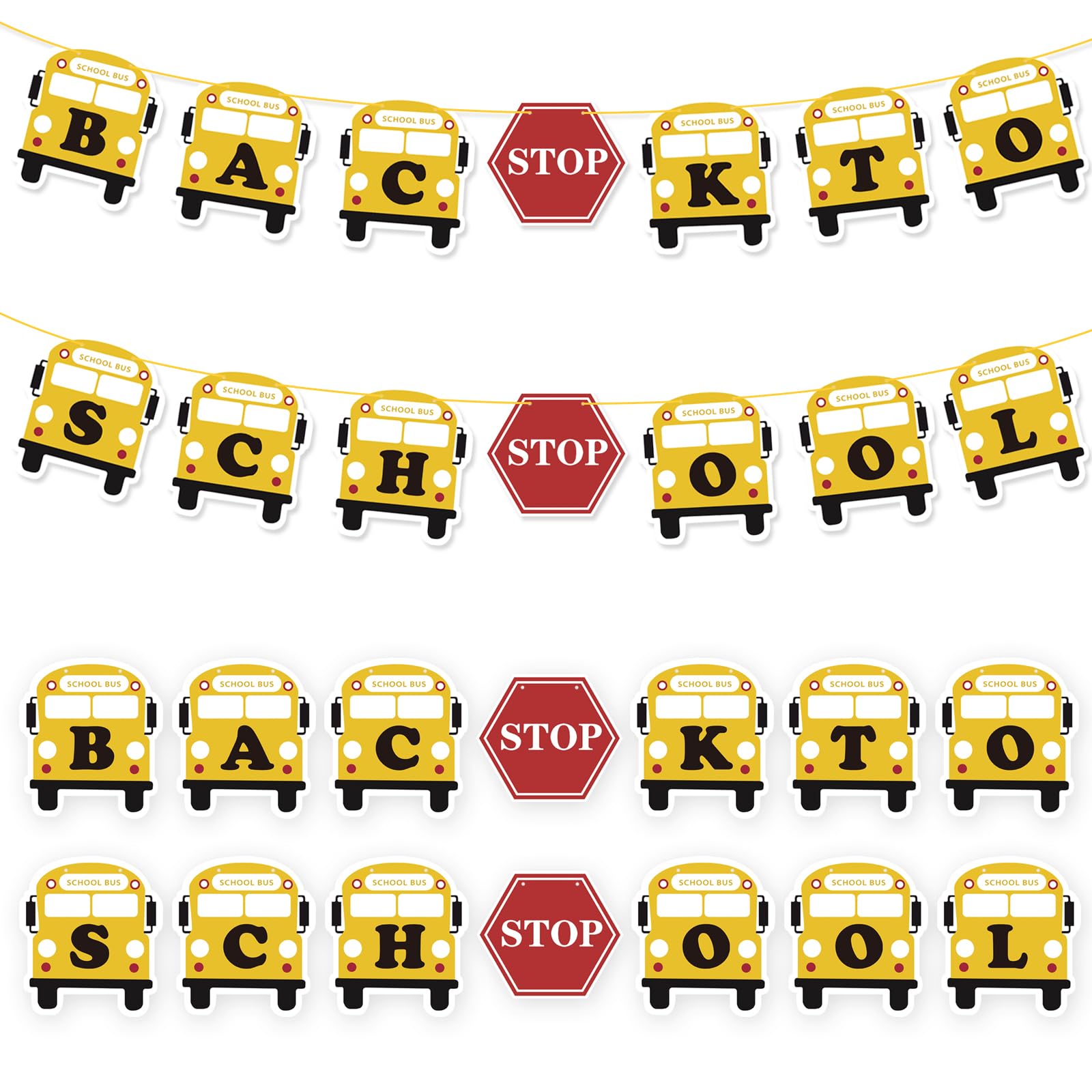 Back to School Bus Banner Large First Day of School Banners 16 Feet Back to School Birthday Party Decoration Supplies for Classroom Teacher Office