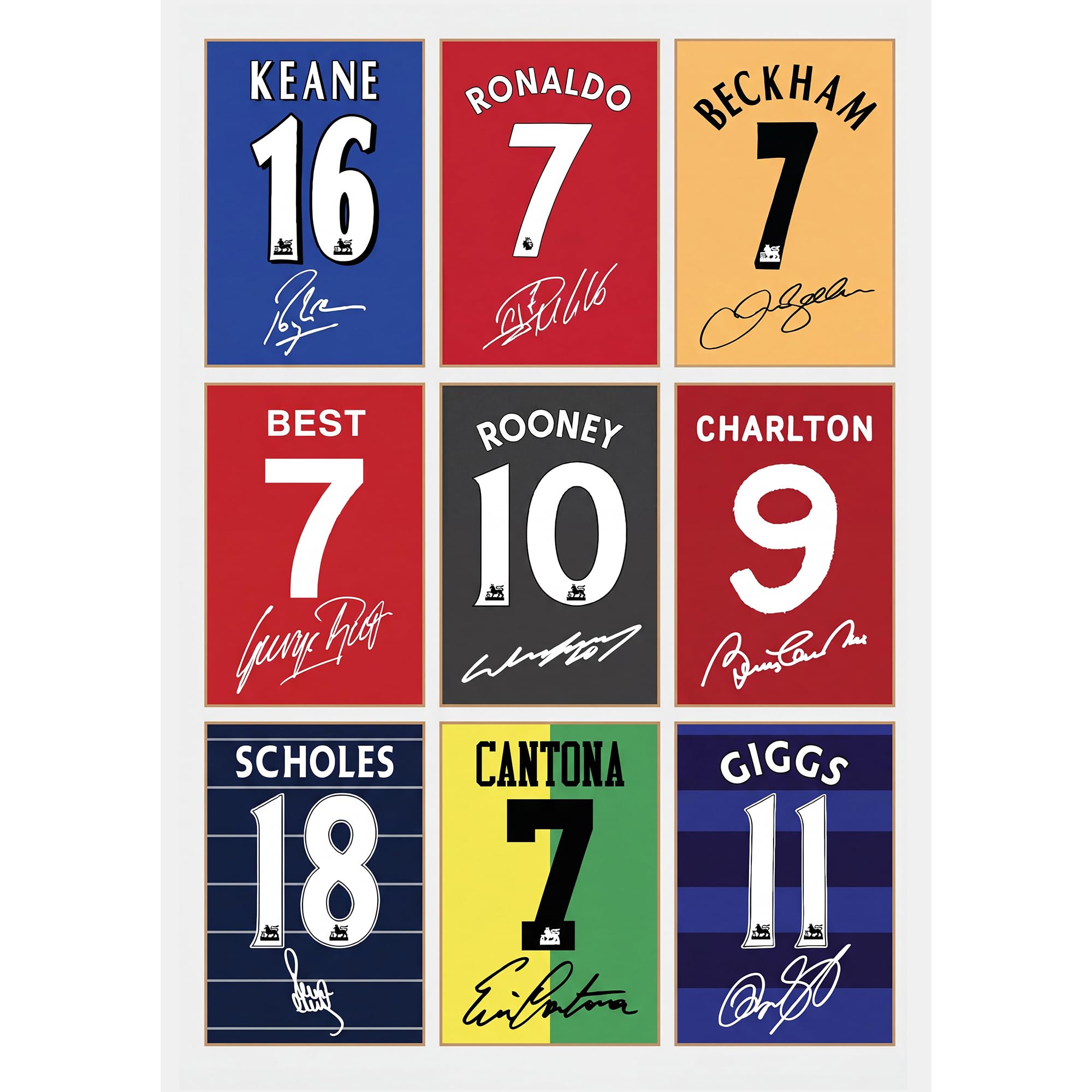 Man United Legends Gift Signed A4 Print Display Man Utd Gifts For Boys Digitally Reproduced Signature Manchester United Gifts For Men (Framed)