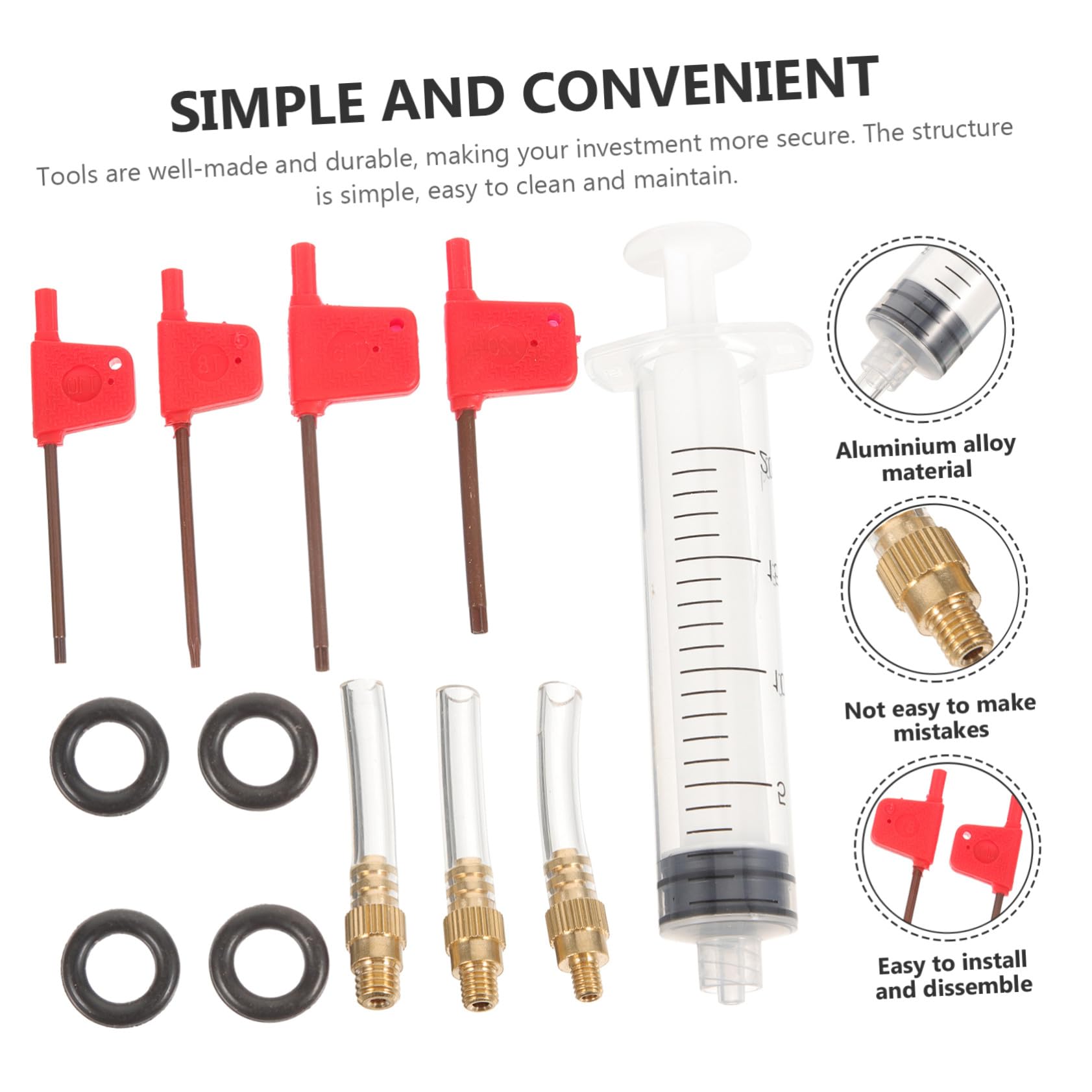 Toddmomy Outil de réparation des Freins Outil de réparation de vélo kit d'outils de réparation de vélo Trousse saigner Tube de Purge de Frein kit de Purge de Frein de vélo Métal