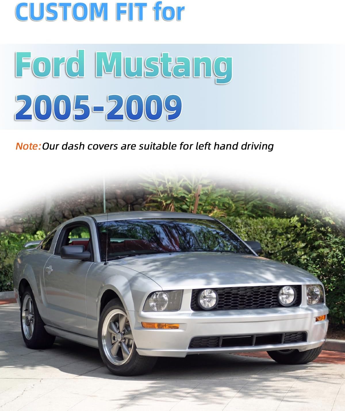 SKYLOTEC Dash Cover Mat Fit for Ford Mustang 2005 2006 2007 2008 2009 Accessories Dashboard Cover Non-Slip Pad Dash Carpet Protector