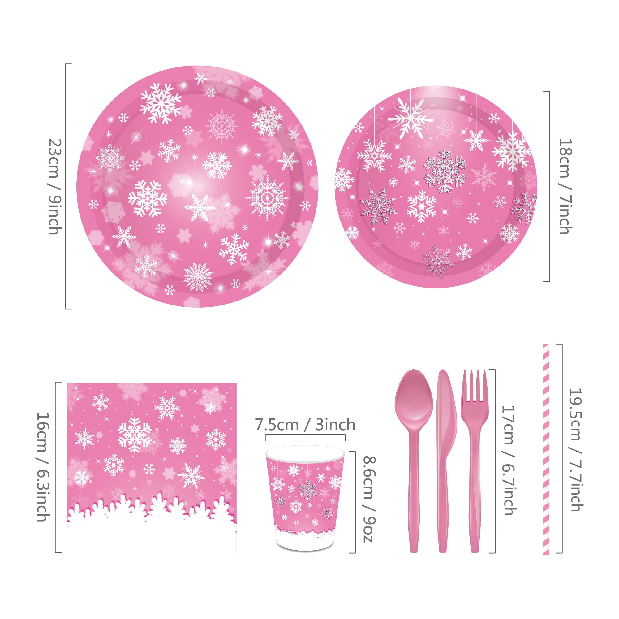 Ipalmay Lot de 16 fournitures de fête de Noël en forme de flocon de neige irisé