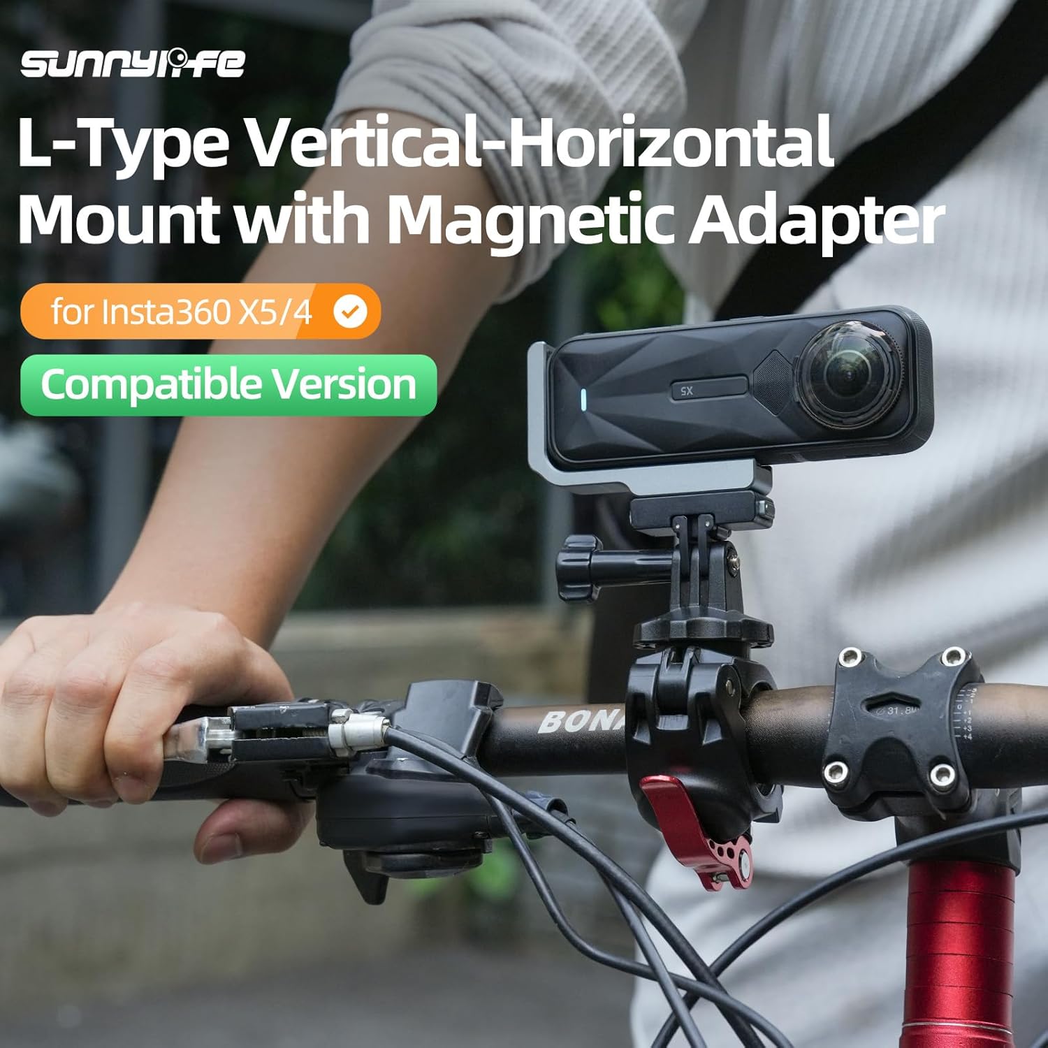 Upgraded L-Shape Horizontal/Vertical Shooting Bracket Mount Compatible for Insta360 X5 X4,Aluminum Quick Release Magnetic Bracket Adapter Mounting Camera Expansion Accessories