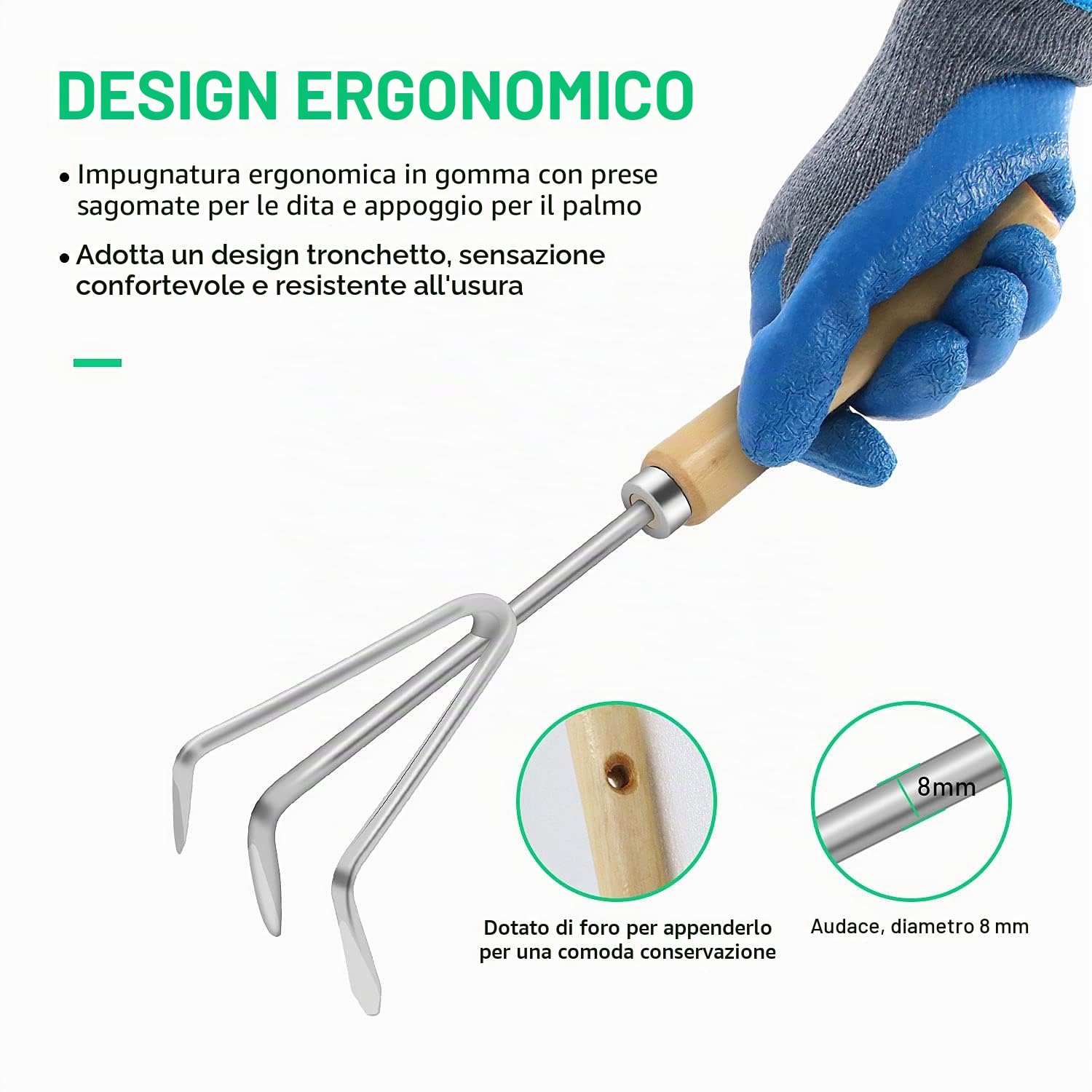 Attrezzi da Giardino Set, DEWINNER 23 PCS Giardinaggio Kit con Borsa Utensili, Impugnatura Ergonomica da Regali, Guanti da Impermeabile