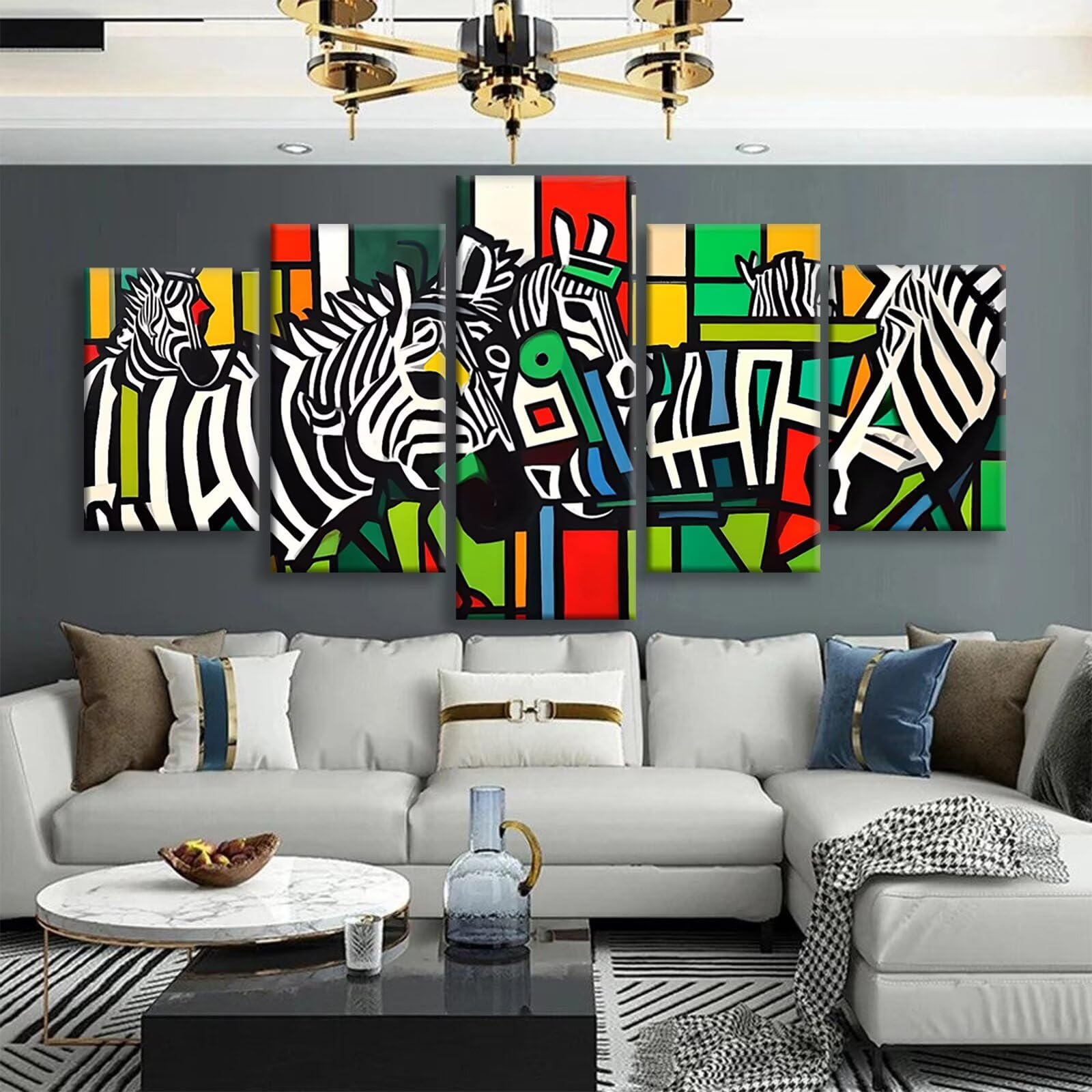 5 sztuk Zebra Diament Malarstwo Abstrakcyjne Diamentowe Malarstwo Dorośli DIY Zestaw do malowania diamentami Dorośli Creart Zestaw do haftu krzyżykowego Diamentowe malowanie do dekoracji ścian