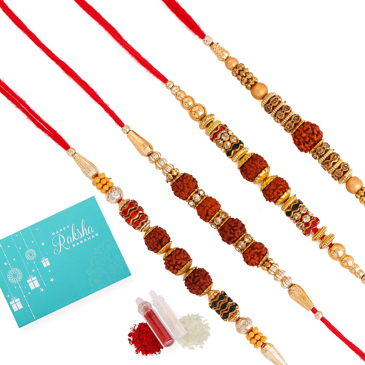 VOYLLA Religious Rudraksha Rakhi Squad With Roli Chaawal Pack (B098TL8CG2) Amazon Price History, Amazon Price Tracker