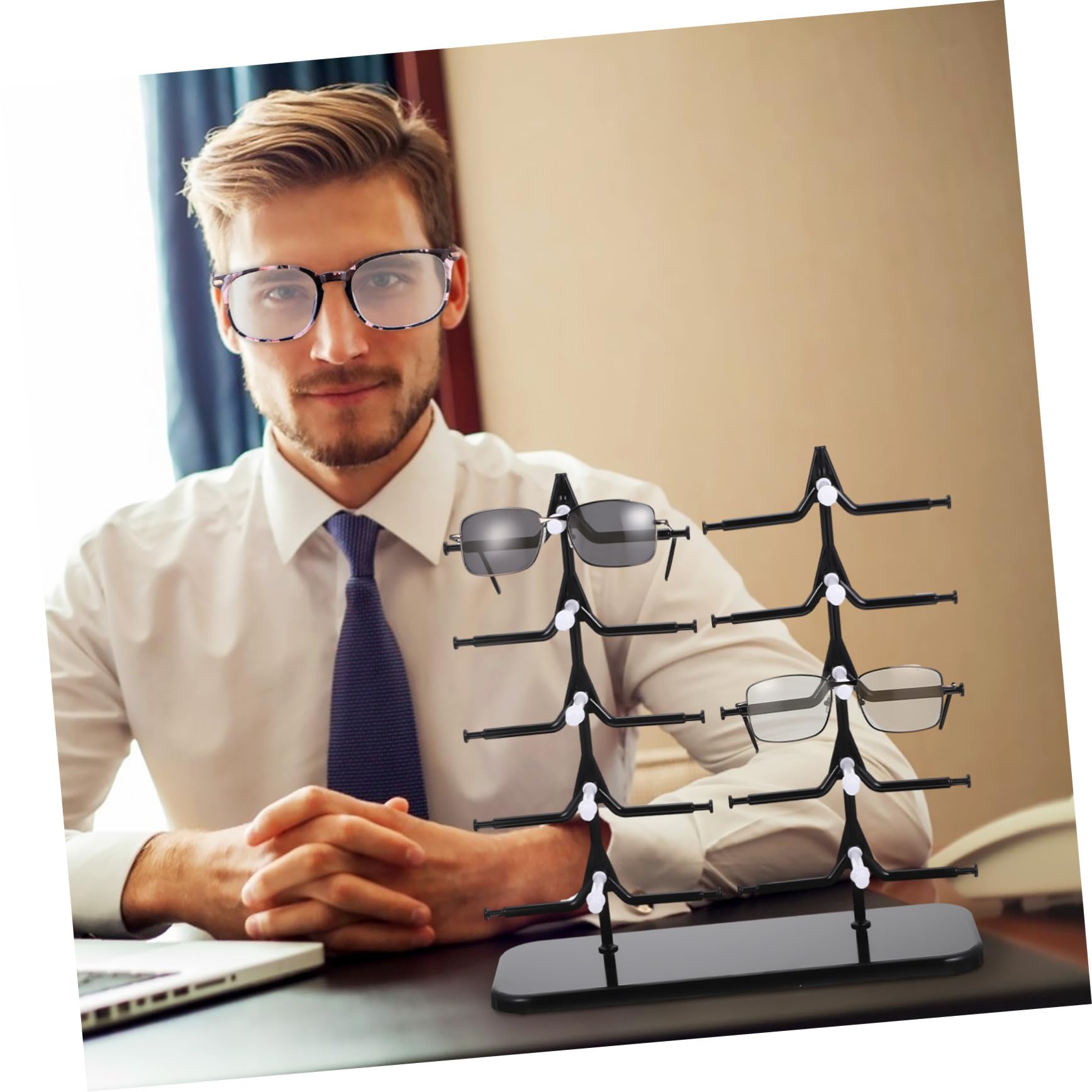 Healeved 3 Stück Brillenständer Kunststoff Sonnenbrillen Halterung Stabiler Aufbewahrungsständer für Sonnen Optische Brillen Praktischer Organizer für Shop und Zuhause