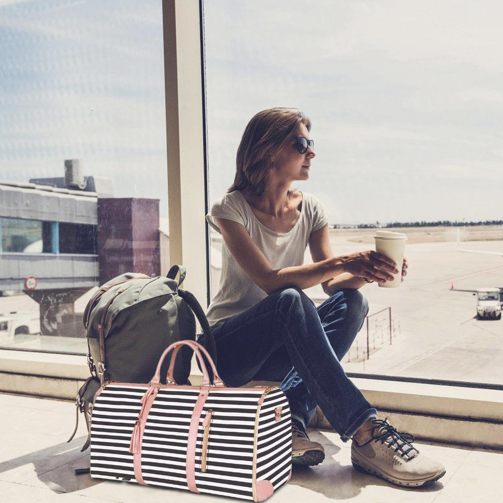 Bolsas de Viaje, Equipaje de Mano, Bolsas de Fin de Semana de PU con | Compartimento para Zapatos, Bolsas de Fin de Semana para Mujer, Bolsas Grandes para , Bolsa de Viaje, Bolsa de Viaje, para