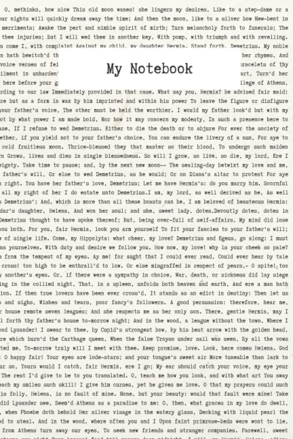 Notebook for Writing and Journaling, Midsummer Night's Dream, 6 x9: Notebook with A Midsummer Night's Dream by Shakespeare