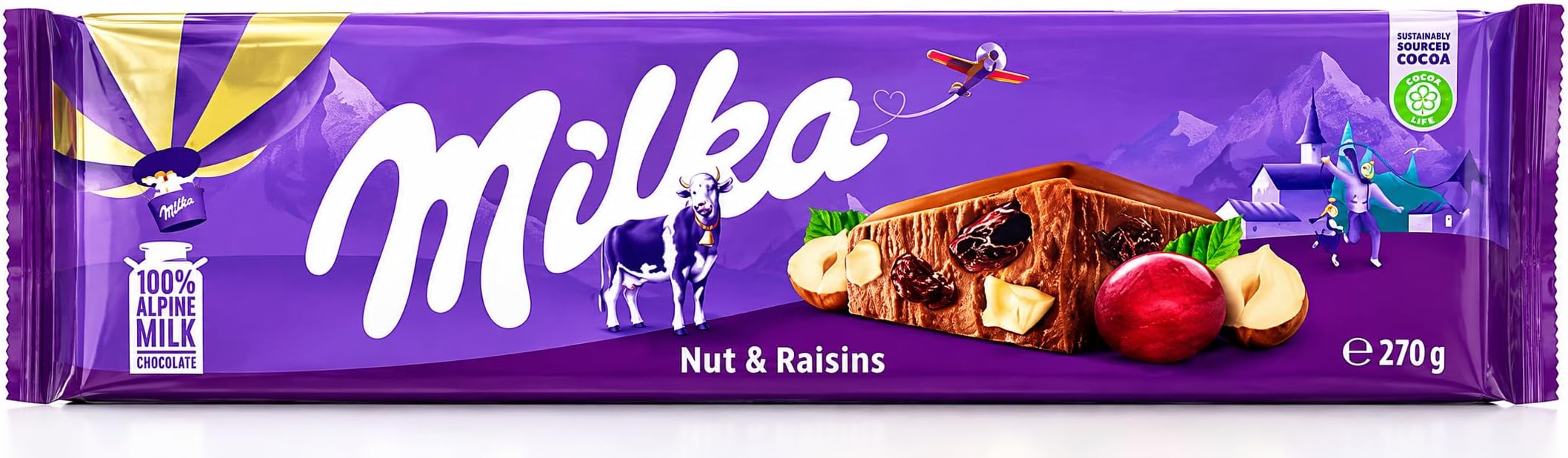Milk Chocolate with raisins and hazelnuts, 250g