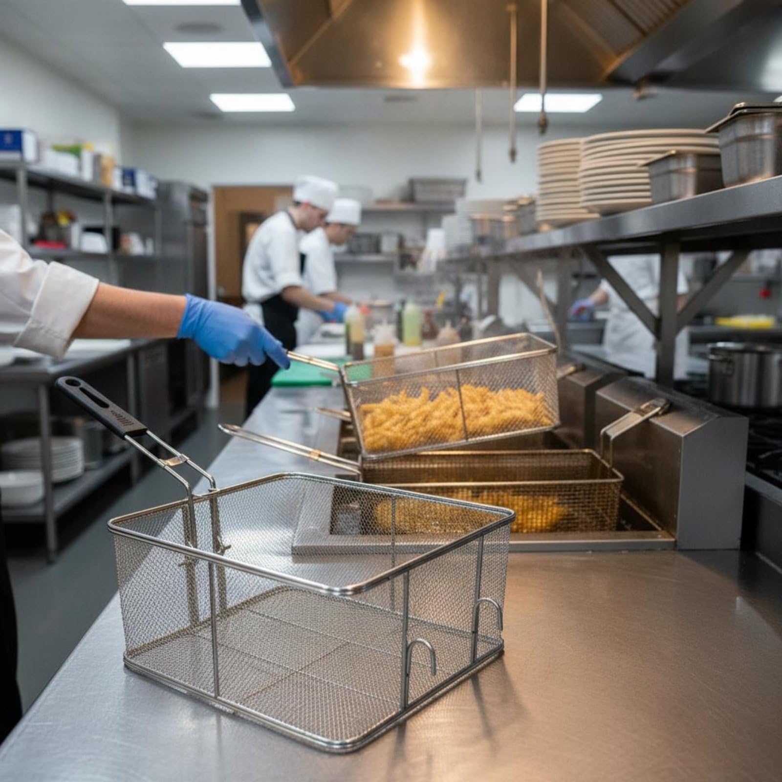 Frittura Friggitrice Cestino Frittura Rete Acciaio Inox con Maglia per Scolo Rapido E Frittura Agile Meno Unto Adatto a, Style to 4