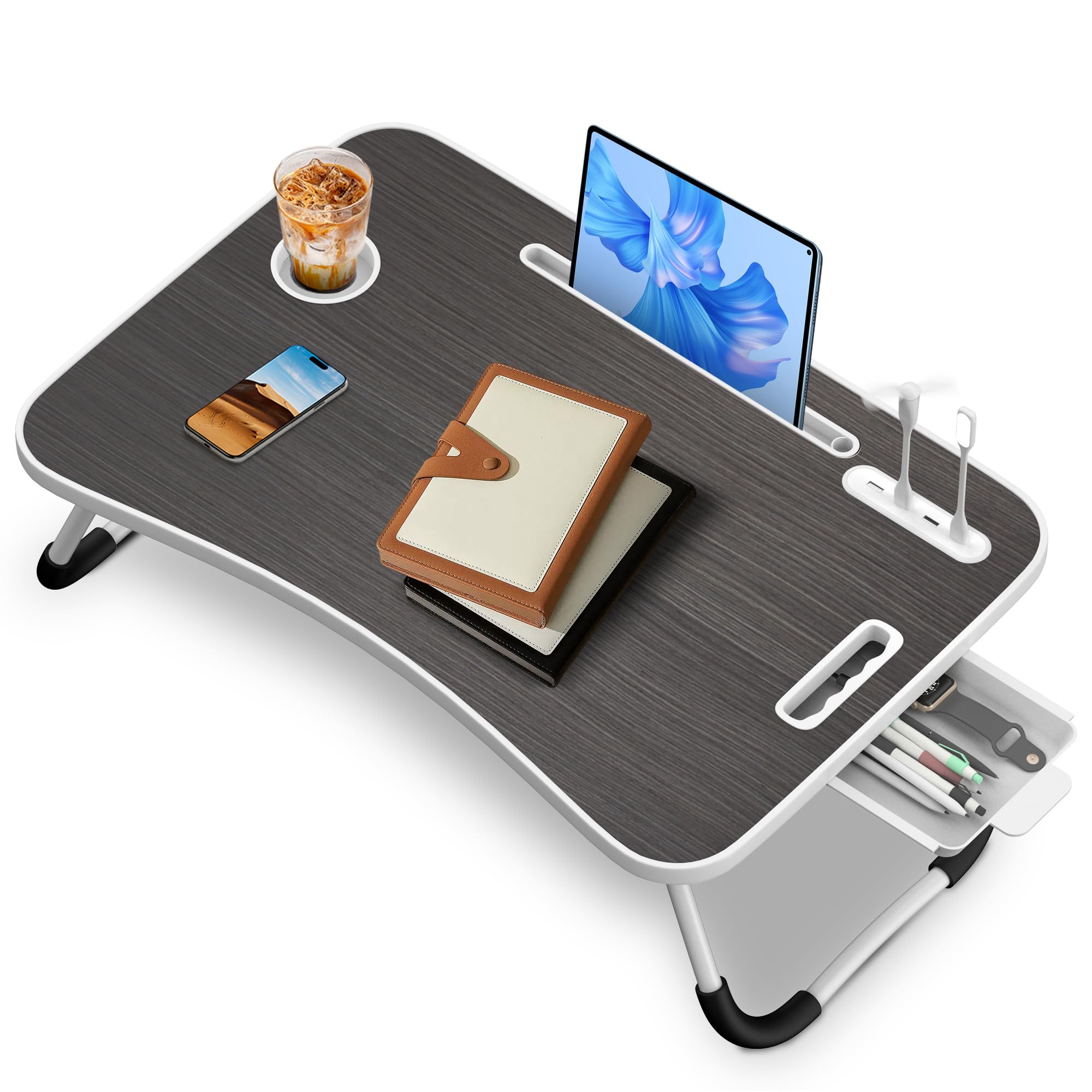 Tablette support ordinateur Soontrans avec tiroir et poignée intégrés