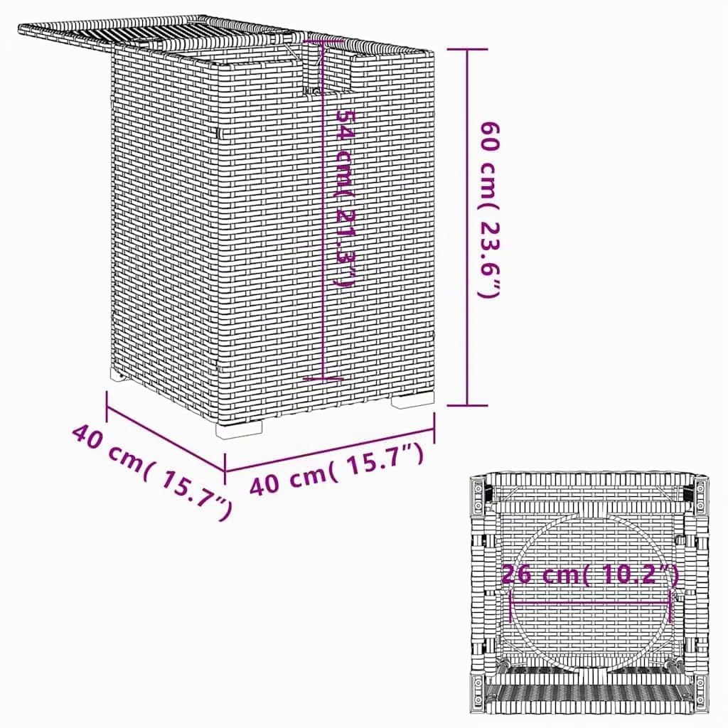 vidaXL Mesa Cubierta para Bombona de Propano, Mesita de Tanque de Gas, Caja Almacenamiento de Bombona de Propano, Mueble Exterior, Ratán Marrón