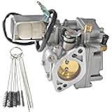 JLM MARINE 65W14901 Carburetor Bundle with Cleaning Brush for Yamaha and Mercury 4 Stroke 20 25 HP Outboard Engine 65W-14901-12 65W14901-00