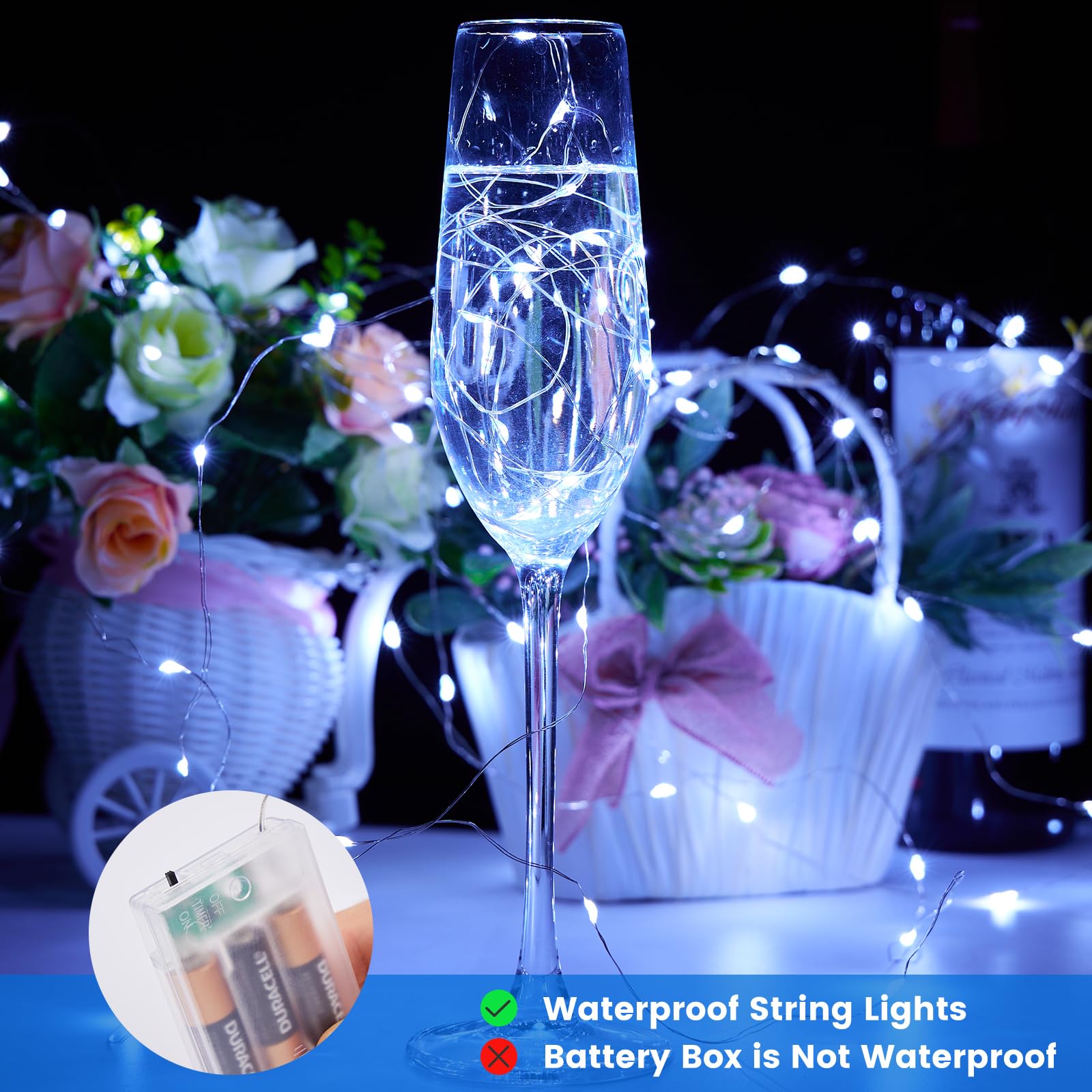 Aogled Guirlande Lumineuse LED à Piles - Girlande De Lumière 5M