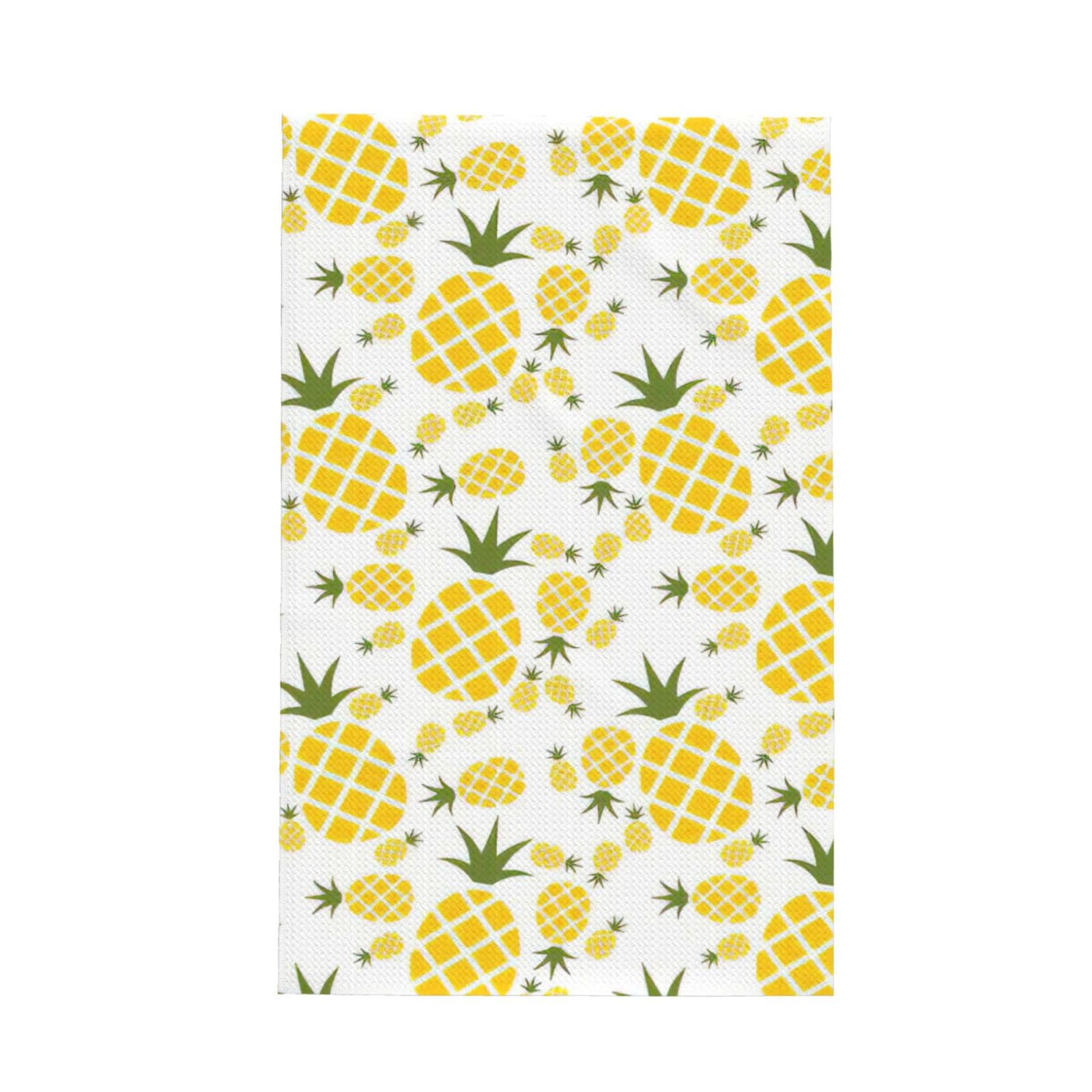 CKGODGF Pineapple.. Print Absorbent Waffle Dishcloths,Kitchen Towels With Hanging Loops,Tea Towels.