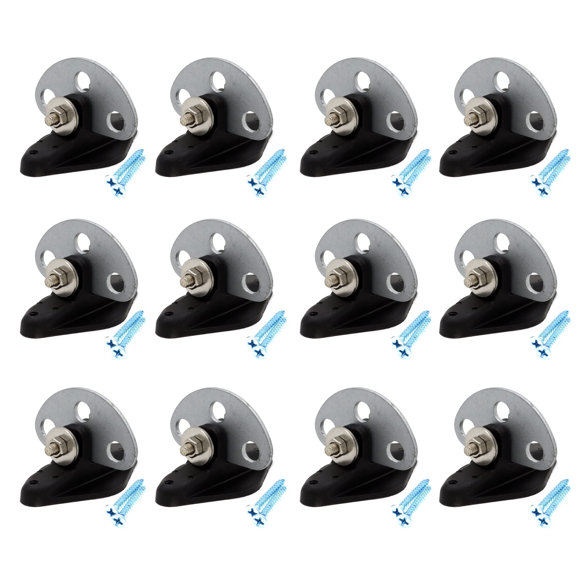 12 Pcs Pinlock insulators with 3 Point Gate Connector, Electric Fence Gate End insulators