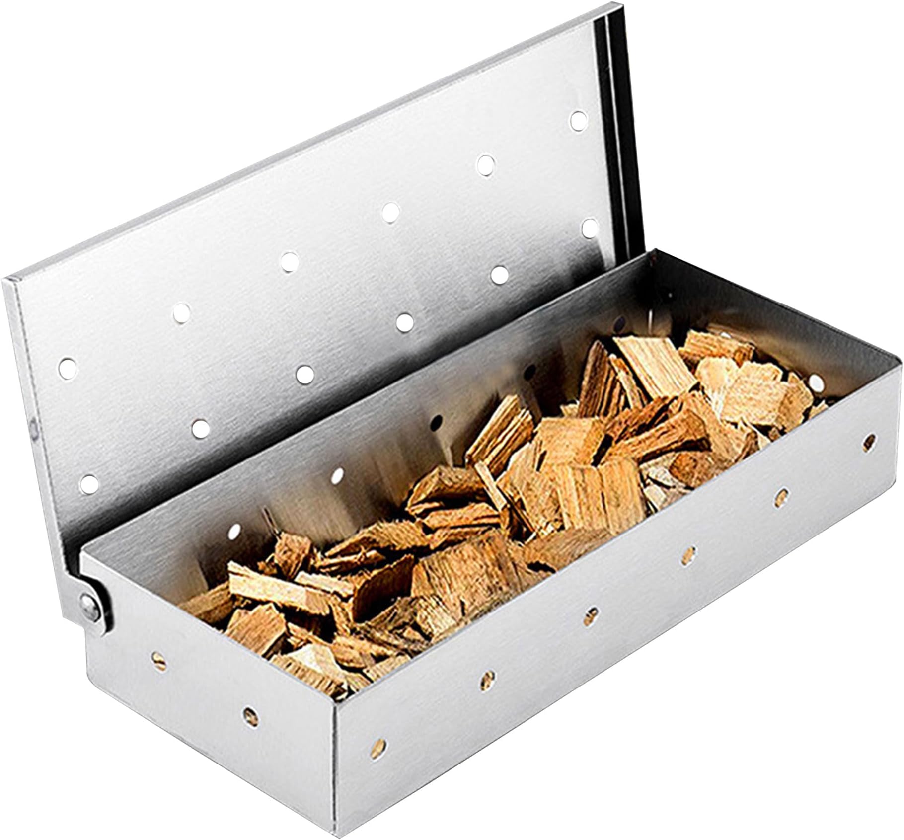 GIONAR Stainless Steel BBQ Smoker Box - Gas, Electric, Charcoal - Home/Garden/Outdoor Barbecue