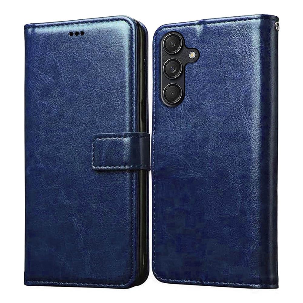 amazon basics Flip Leather Mobile Cover (Soft & Flexible Back case) for Samsung Galaxy M55 5G / M55s 5G / F55 5G(Blue) (B0D11VJ36H) Amazon Price History, Amazon Price Tracker