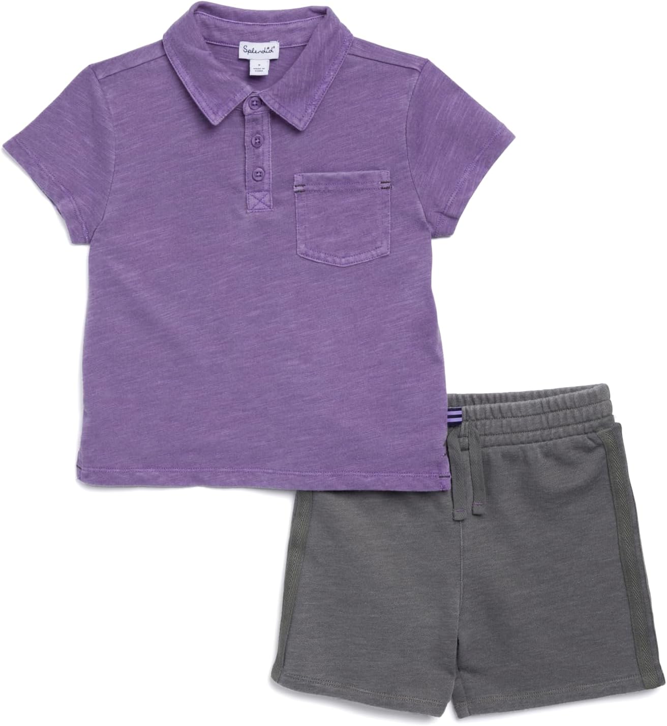 Splendid Boys' Polo Short-sleeve Top and Shorts Set