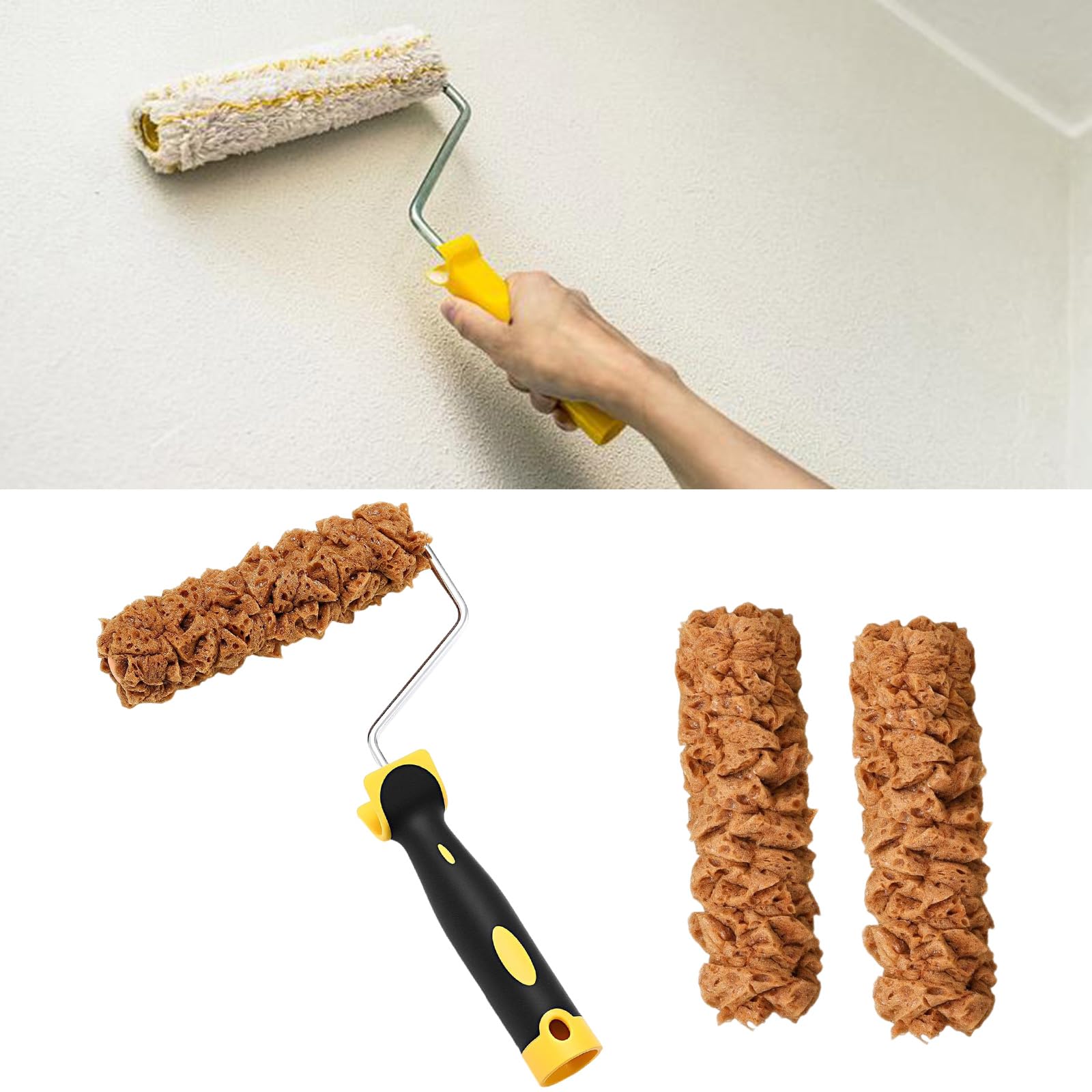 Set di 3 rulli multiuso con robusti rulli da 15,2 cm, per applicazioni su pareti interne, per uso quotidiano