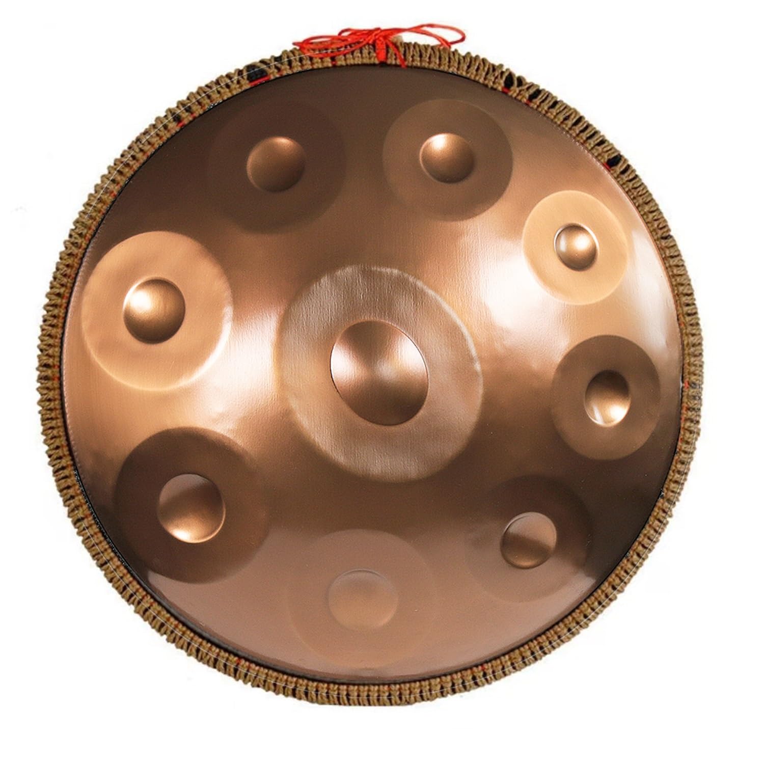 Handpan Stahltrommel in D-Moll 432 Hz/440 Hz, 56cm Handtrommel aus Stahl - Weiche Tasche, Schlägel, Ständer - 9/10/12 Noten