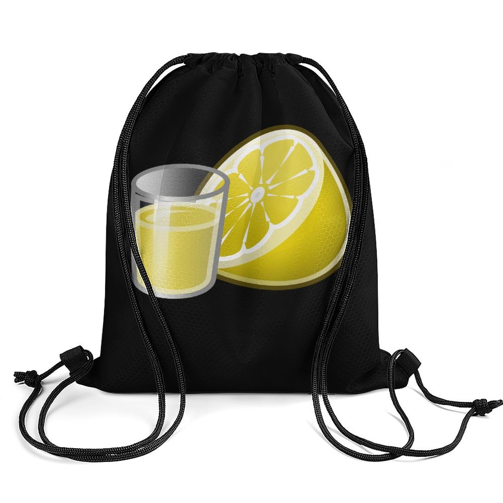 Lemon Water Drawstring Backpack Durable Sport Gym Bags Daypack for Men Women 35 * 42cm