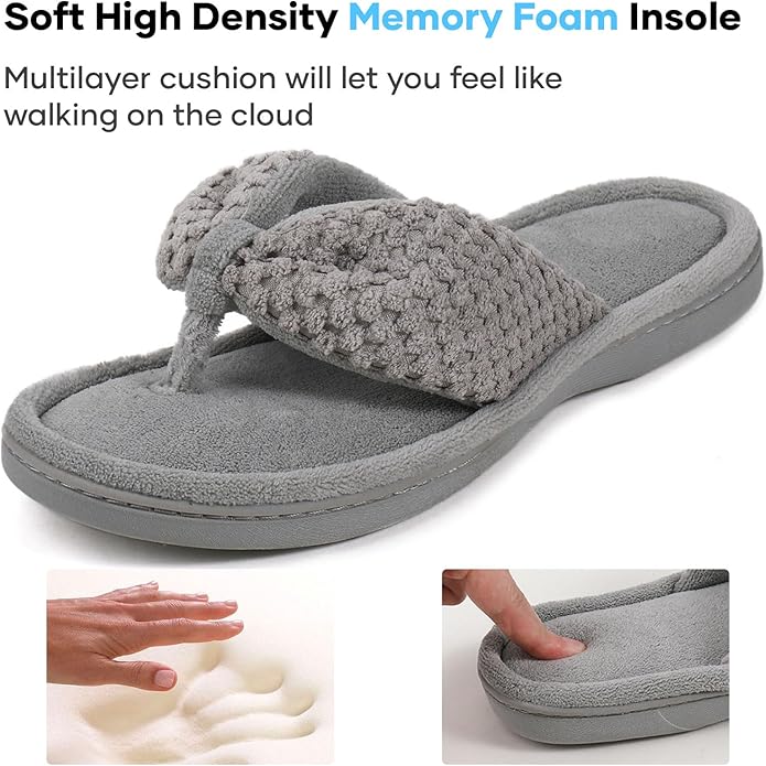 Chancla tipo flip flop de espuma con memory foam ULTRAIDEAS para mujer miniatura 3