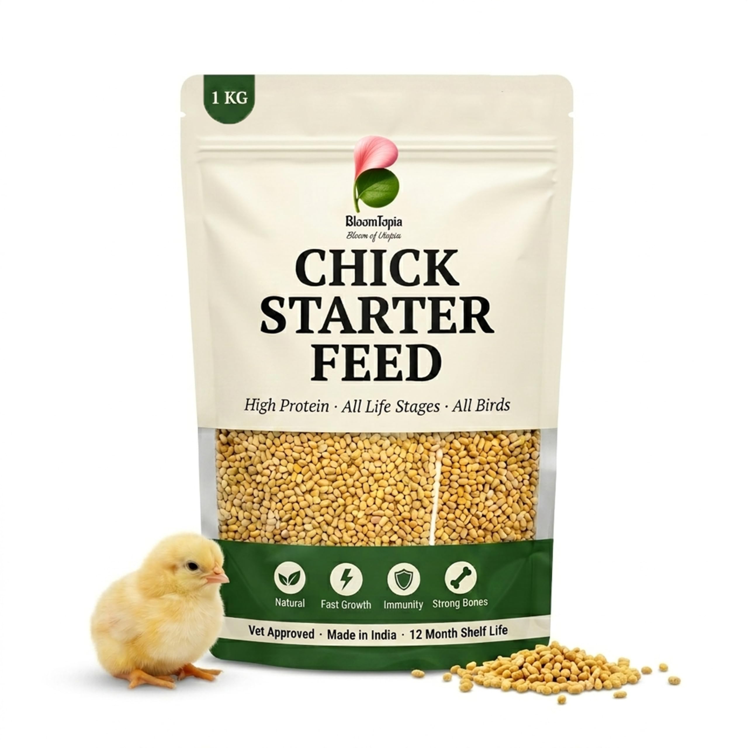 Chick Starter Feed 1kg | High Protein Hen Food | Murgi Dana | Poultry Bird Food | All Life Stages | Desi Chicken Feed | Natural Dry Bird Food-image-14