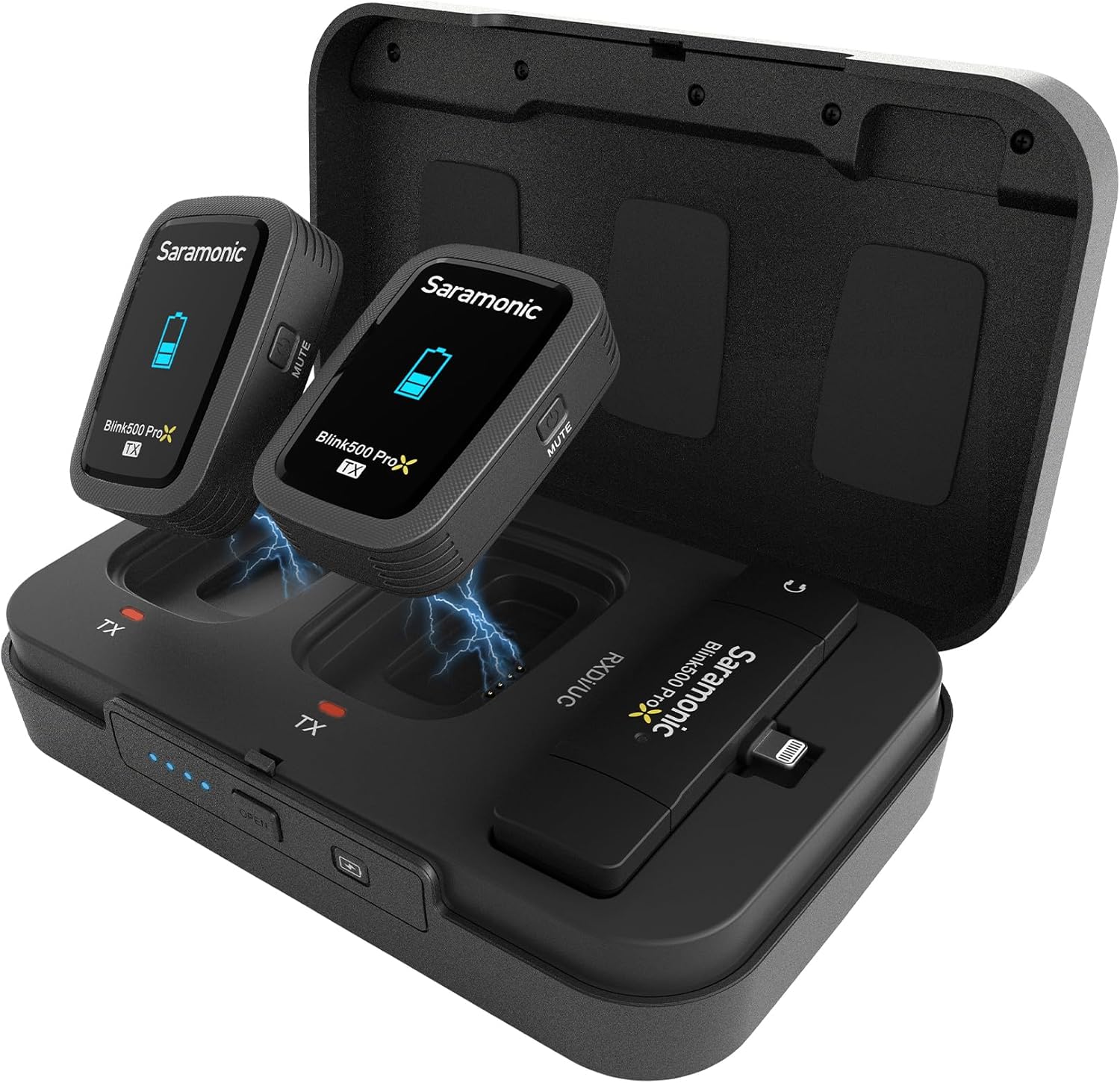Saramonic Blink500 Prox B4 Wireless Lavalier Microphone for iPhone Smartphone, 10h Battery, 328ft Transmission, Mono Stereo Lightning Wireless Lapel Mic for Live Streaming Video Conference Recording Saramonic Blink500 Prox B4 Wireless Lavalier Microphone for iPhone Smartphone, 10h Battery, 328ft Transmission, Mono Stereo Lightning Wireless Lapel Mic for Live Streaming Video Conference Recording