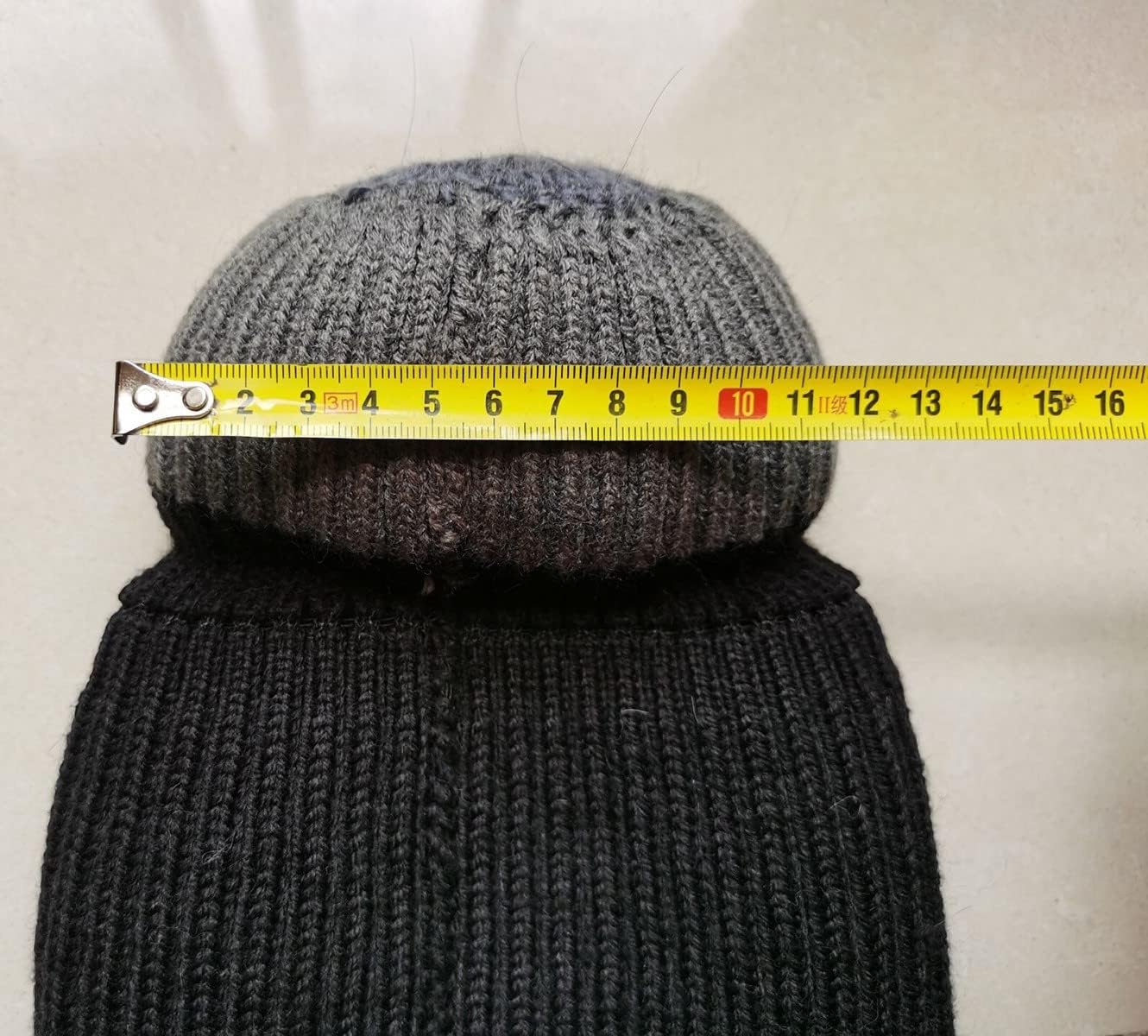 Knitted Hat Genuine Mink Hair with Large Fox Hair Pompom Fluffy Women Winter Warm Ski Cap