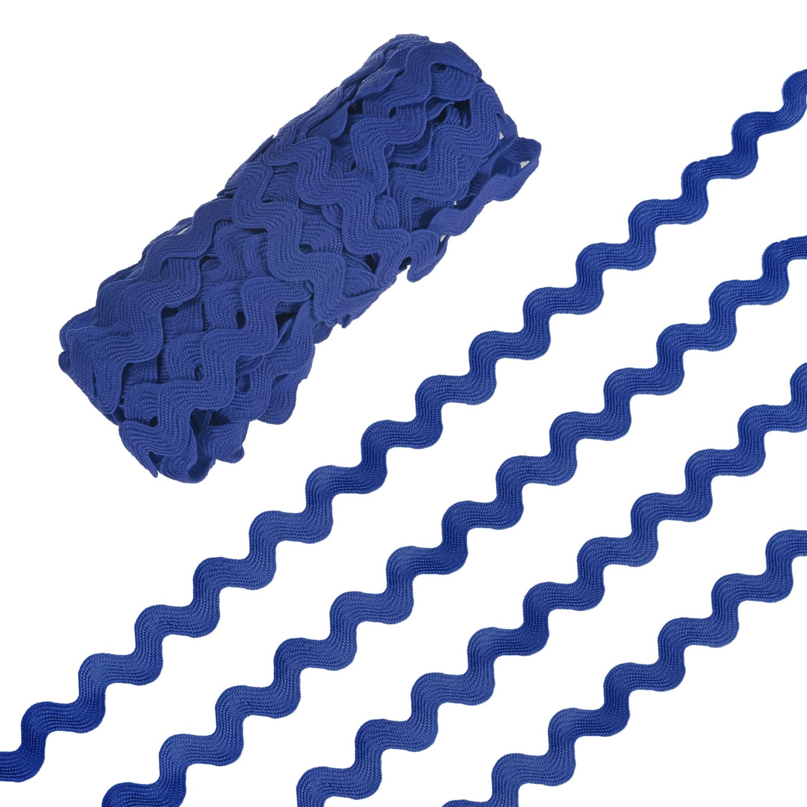 M METERXITY Rick Rack Trim, 10 Yard 10mm / 0.4 Inch Wave Bending Fringe Trimming Ribbon for Sewing/DIY Crafts/Clothes/Decoration, Polyester RIC Rac Trim [Deep Blue]