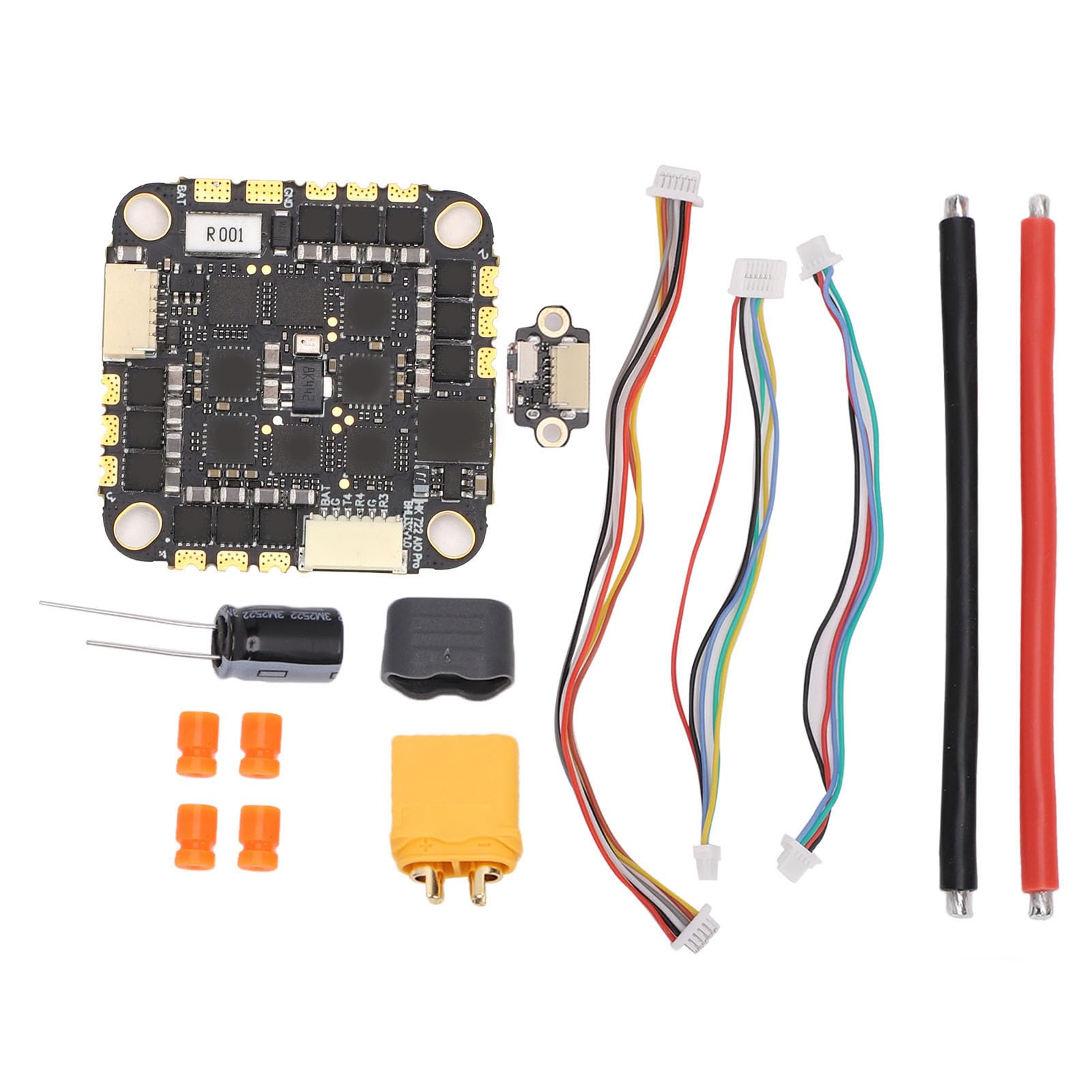 Alomejor Płyta Kontroli Lotu 4 w 1 ESC, Procesor 32-bitowy STM32F722RET6 do Drona Wyścigowego, Podwójny żyroskop ICM 42688, Obsługa 45A 2-6S DShot150