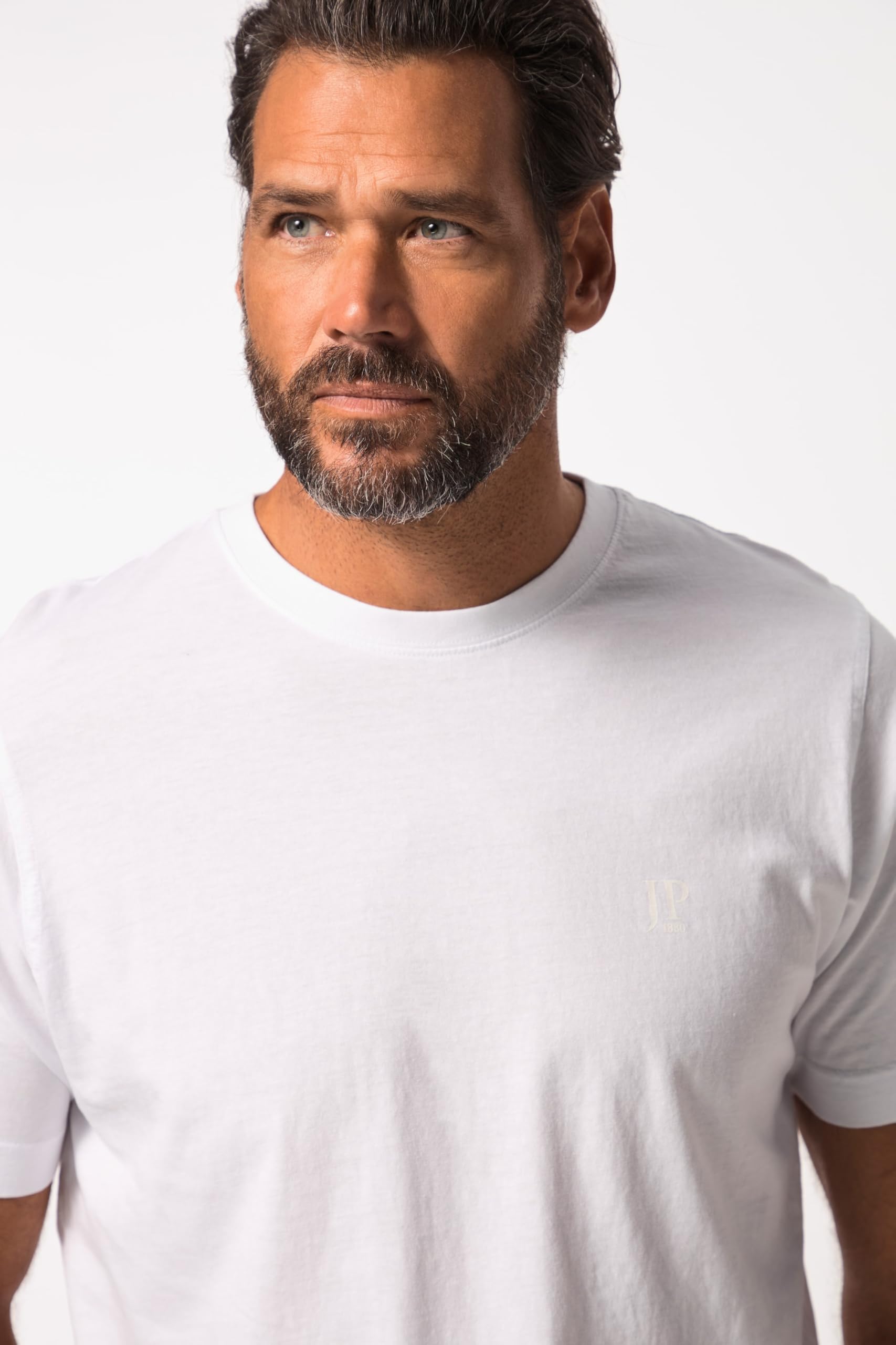 JP 1880 Herren Bis 8XL, T-Shirt im Doppelpack, Basic-Shirt aus Reiner Jerseyqualität, Rundhals, Bequeme Passform T-Shirt (2er Pack)