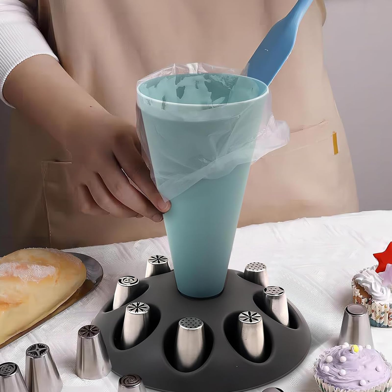 Kit Pâtisserie Professionnel 16 Pièces - Poches à Douille, Douilles Inox, Support Et Accessoires Pour Décoration Gâteaux