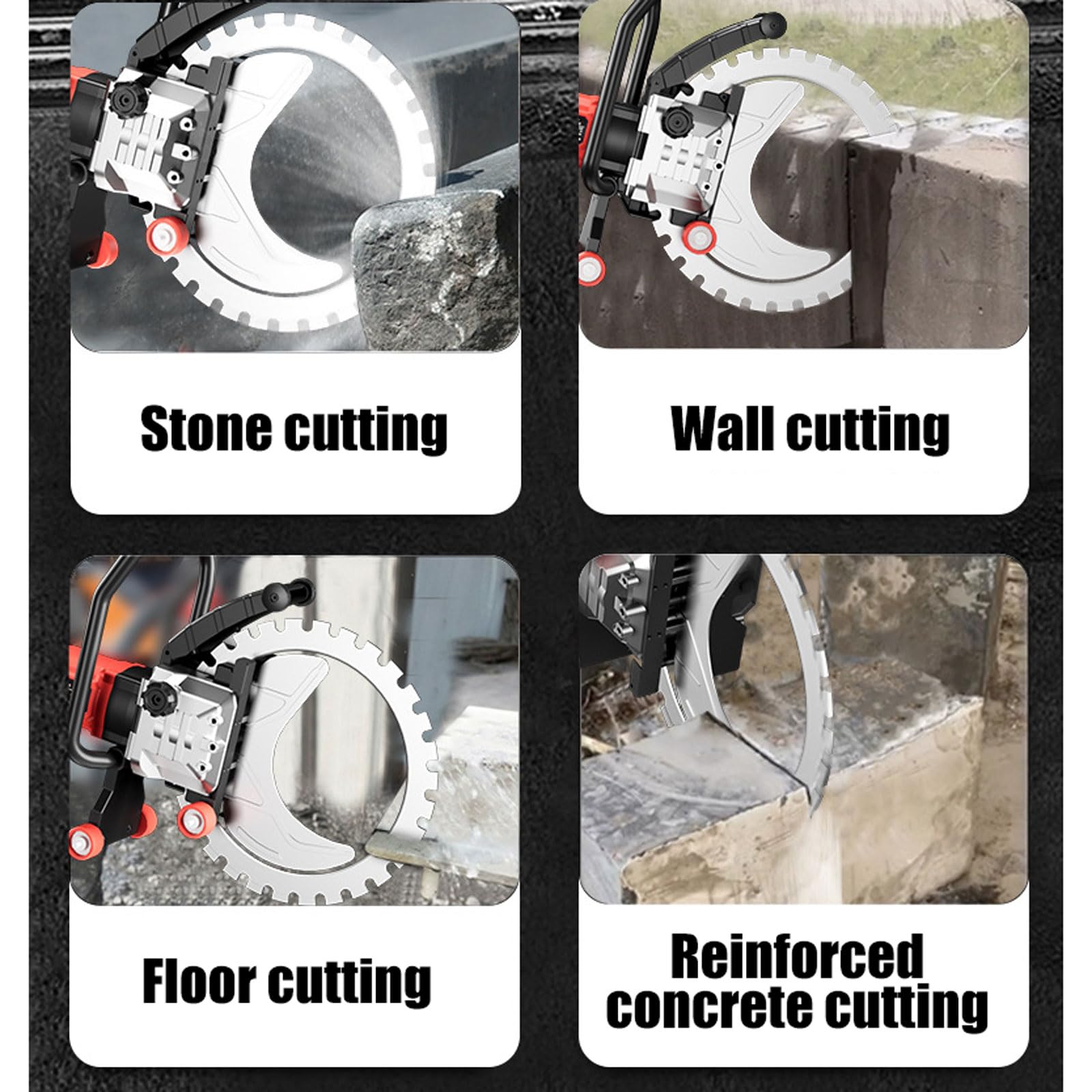 Sierra Circular Para Hormigón Sin Ajuste De 3000 RPM, Ranuradora De Pared Eléctrica De 8900 W, Sistema De Supresión De Polvo Con Alimentación De Agua, Corte De 90° Sin Ángulo Muerto, Para Piedra