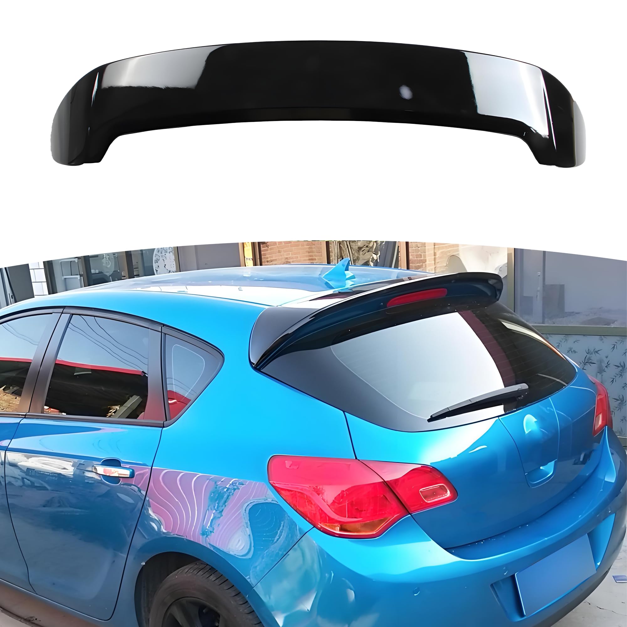 MUTUSAISIRear Window Roof Spoiler Tailgate Boot Wing Fit For Vauxhall Astra VI 5-Door Hatchback 2010-2015 CDTi/Design/Elite/Exclusiv/SRi/ecoFLEX/i Models Sport Style Painted Gloss Black