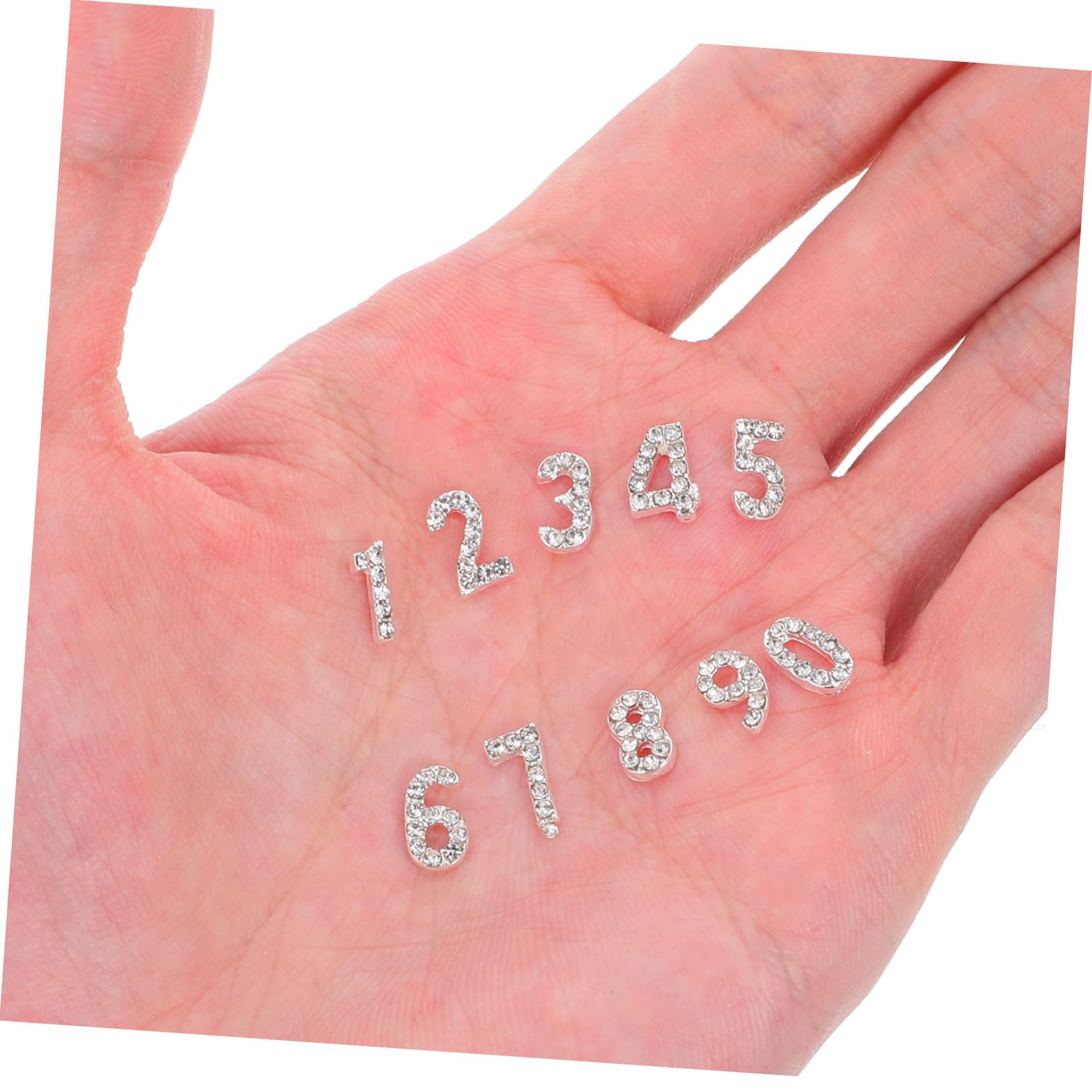 100 Pezzi Nail Art Charms Numeri Cristalli Flatback per Unghie Brillanti Gioielli Manicure Decorazioni per Feste e Uso DIY Facile