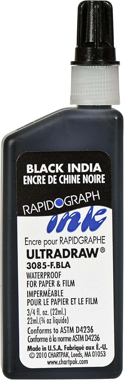 Koh-I-Noor Ultradraw Pigment-Based Ink, 8 Oz. Bottle, Black