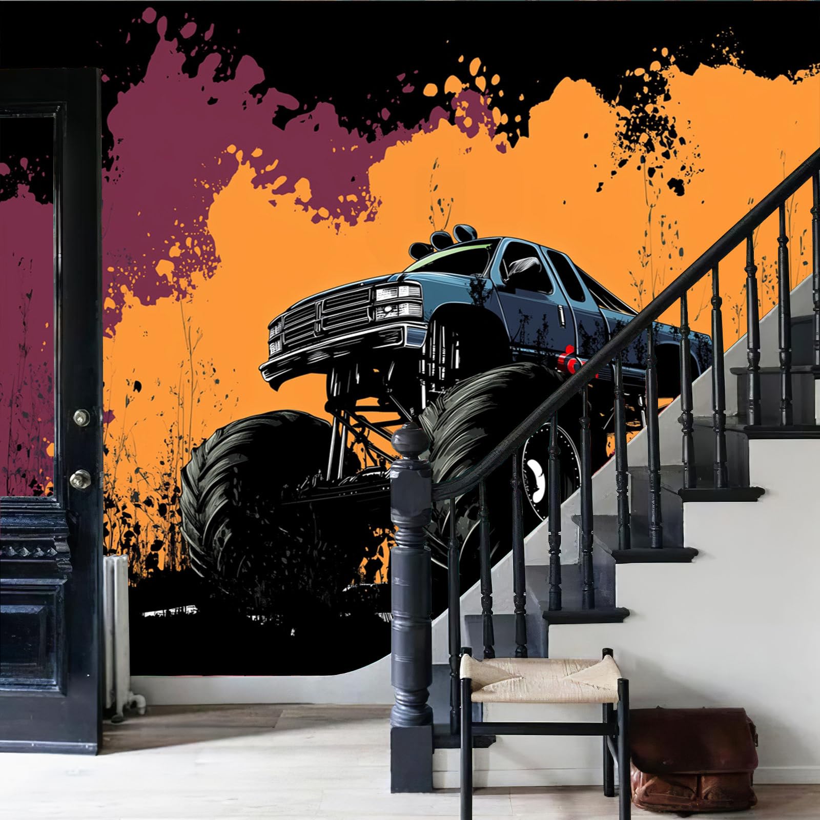 Carta da Parati Panoramica Camion Hip Hop Astratto Graffiti Foto Wallpaper Poster Gigante Design 300×210cm Murale Decor della Parete Soggiorno Camera da Letto Carta da Parati
